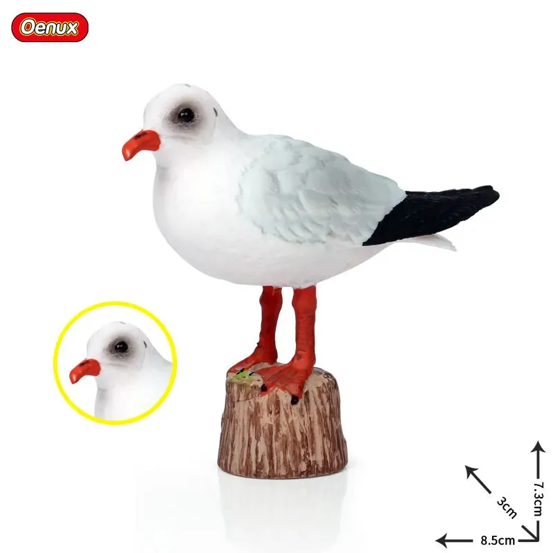 Oenux Classic Bird Animal Flamingos Parrot Sea Mew Peacock Owl Ostrich Model Solid PVC Action Figures Miniature Education Toy