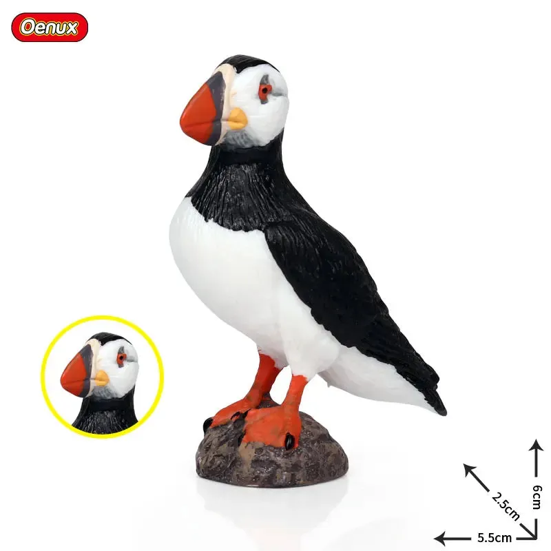 Oenux Classic Bird Animal Flamingos Parrot Sea Mew Peacock Owl Ostrich Model Solid PVC Action Figures Miniature Education Toy