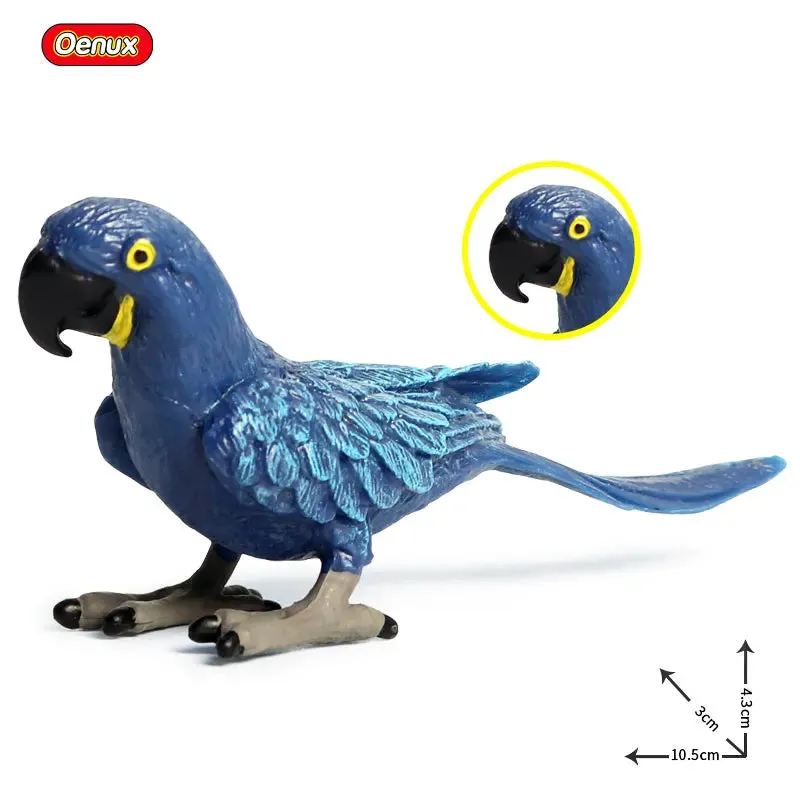 Oenux Classic Bird Animal Flamingos Parrot Sea Mew Peacock Owl Ostrich Model Solid PVC Action Figures Miniature Education Toy