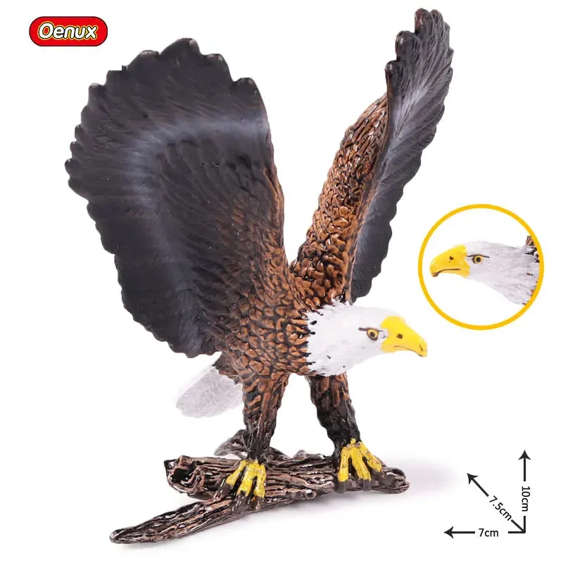 Oenux Classic Bird Animal Flamingos Parrot Sea Mew Peacock Owl Ostrich Model Solid PVC Action Figures Miniature Education Toy