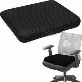 Office Seat Cushion-Anti-Slip Bottom Seat Pad Cushions for Wheelchair, Car, Stadium Seats (Black)