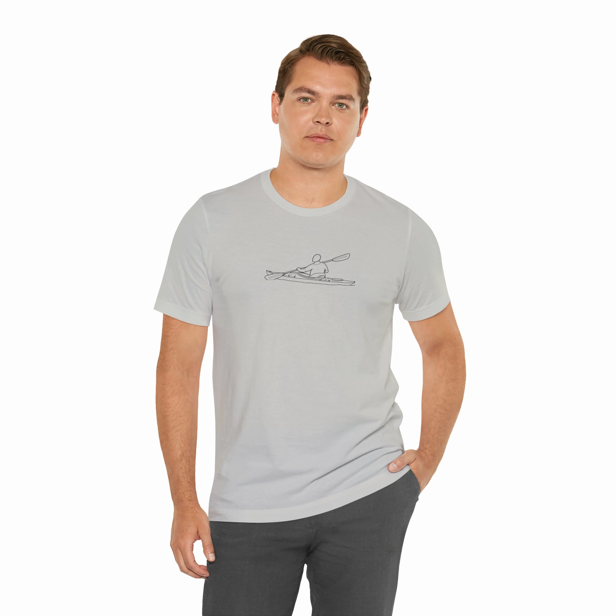 Okauchee Lake, Kayak - Unisex Lightweight Short Sleeve Tee