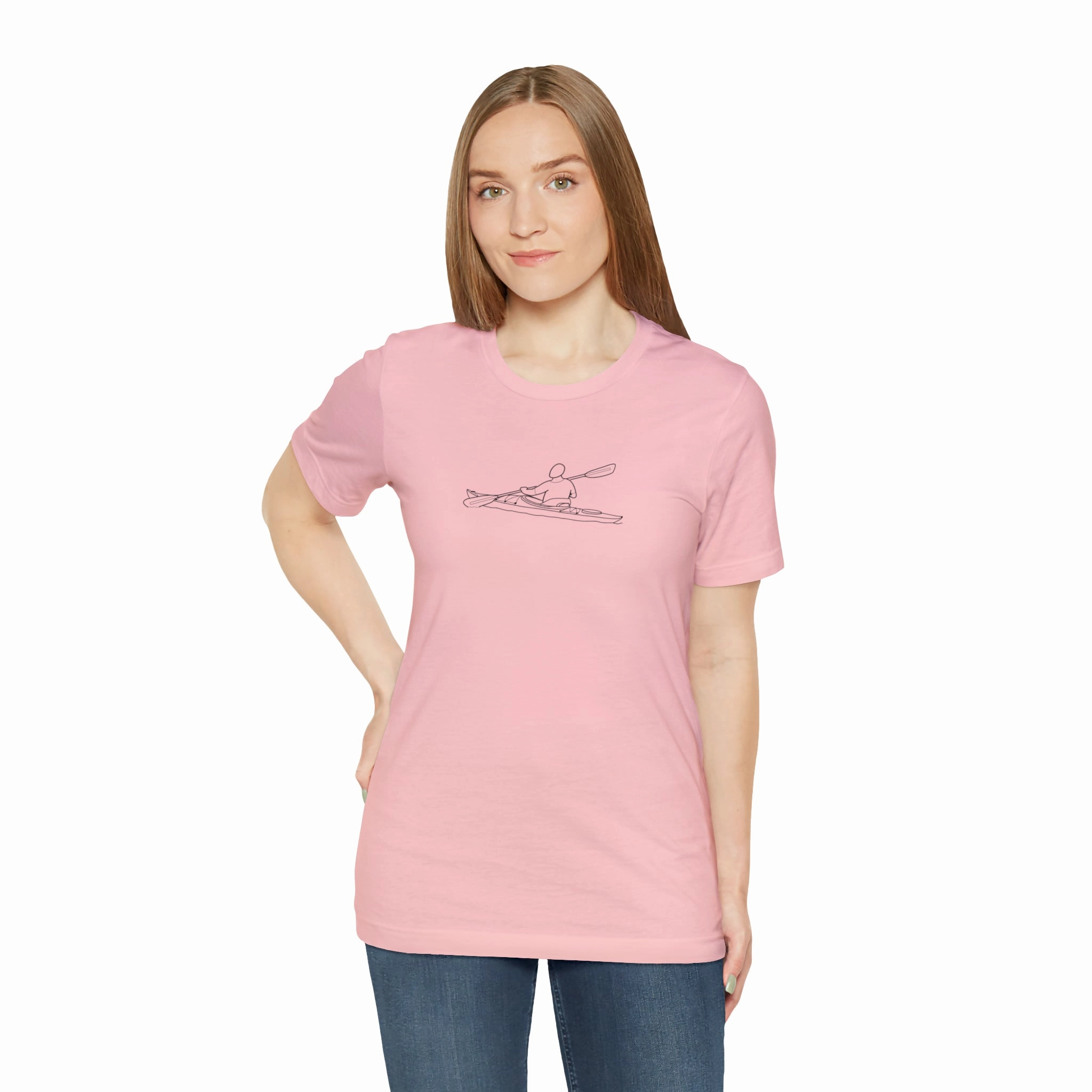 Okauchee Lake, Kayak - Unisex Lightweight Short Sleeve Tee