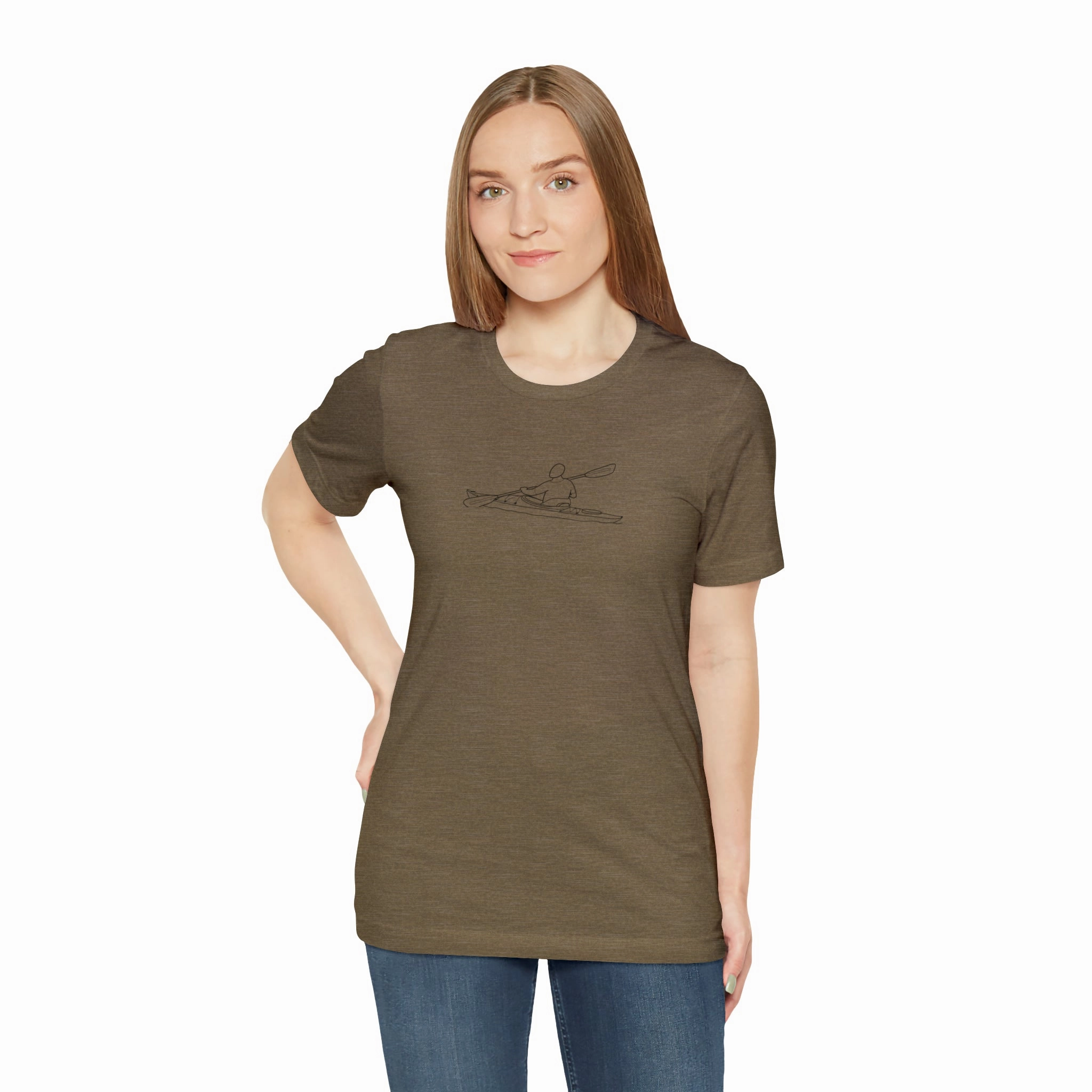 Okauchee Lake, Kayak - Unisex Lightweight Short Sleeve Tee