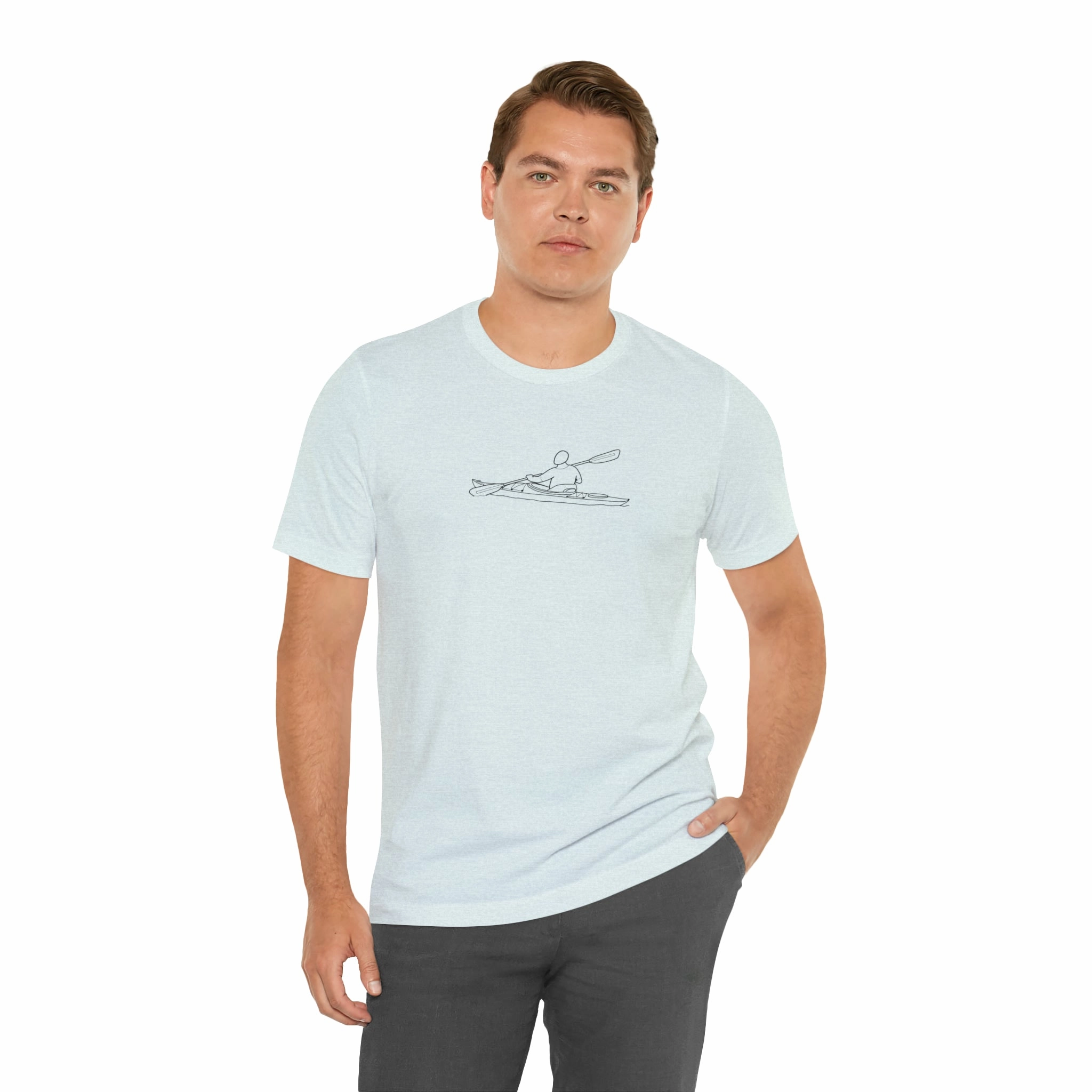 Okauchee Lake, Kayak - Unisex Lightweight Short Sleeve Tee