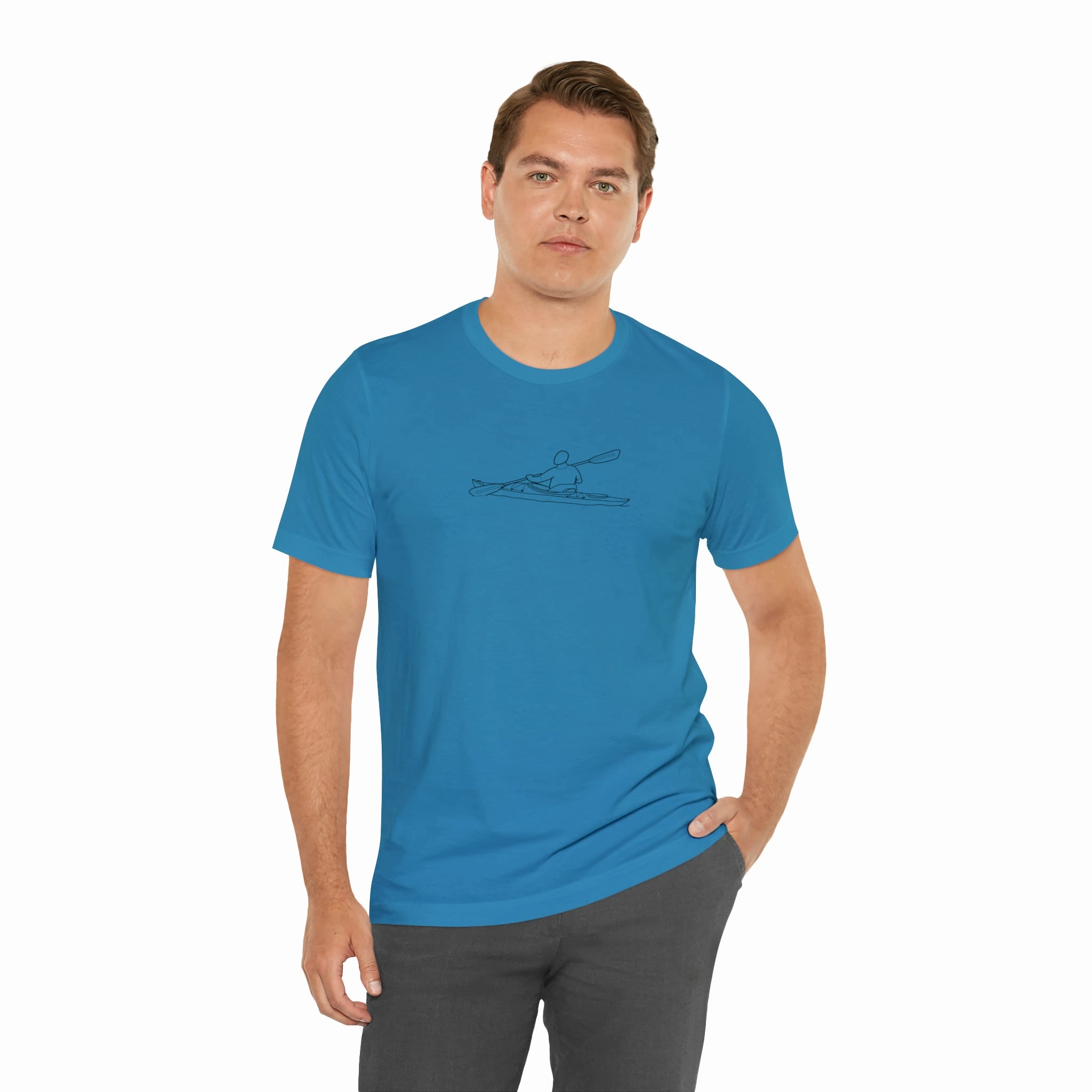 Okauchee Lake, Kayak - Unisex Lightweight Short Sleeve Tee