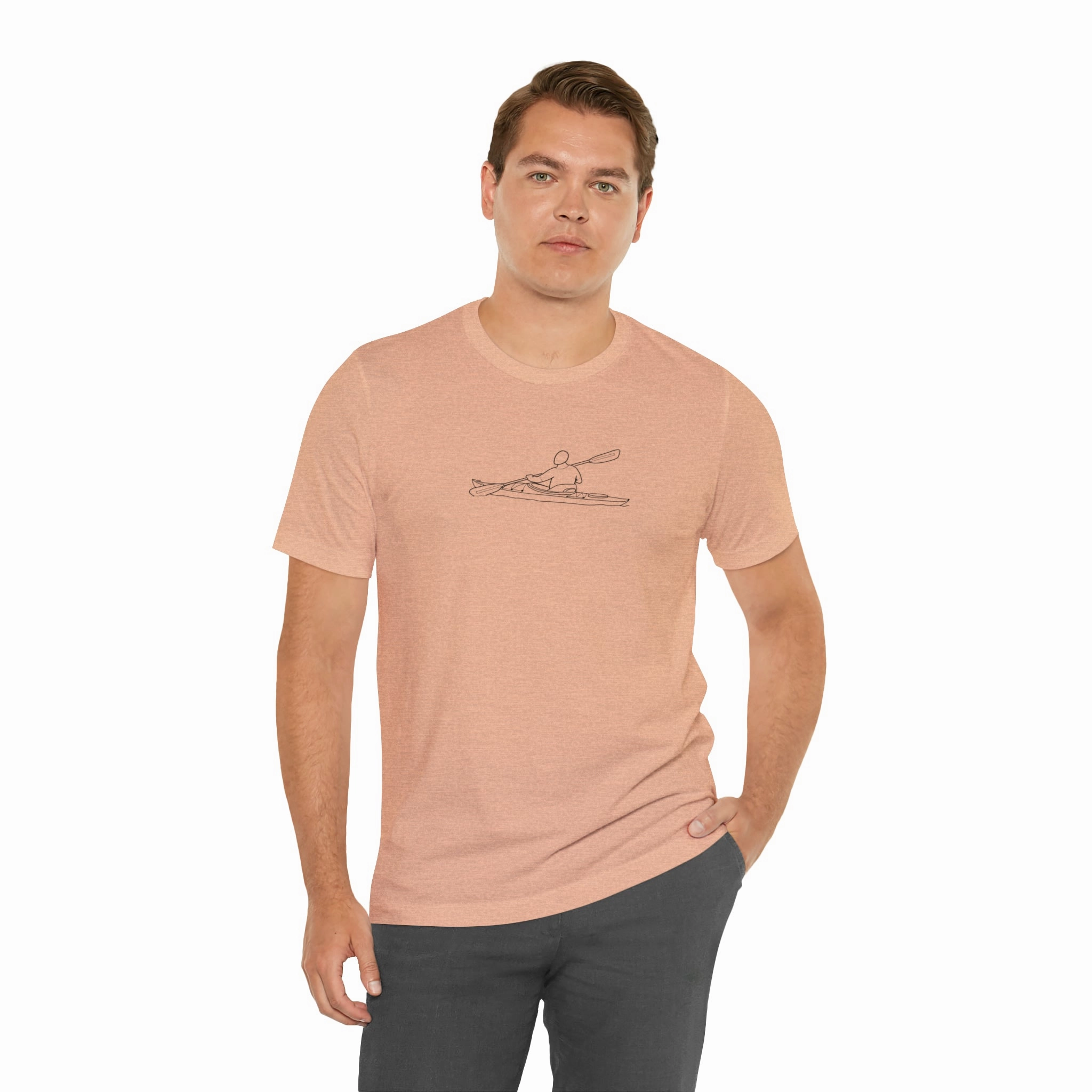 Okauchee Lake, Kayak - Unisex Lightweight Short Sleeve Tee