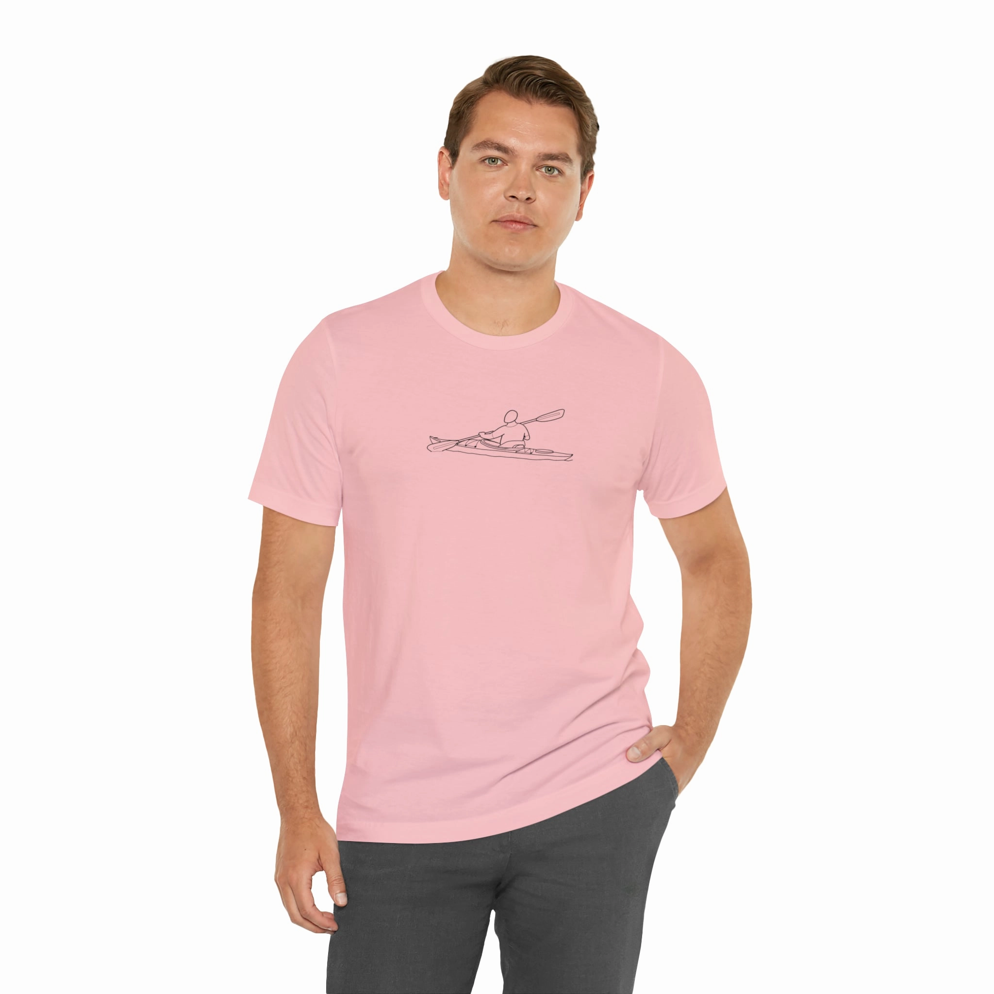 Okauchee Lake, Kayak - Unisex Lightweight Short Sleeve Tee