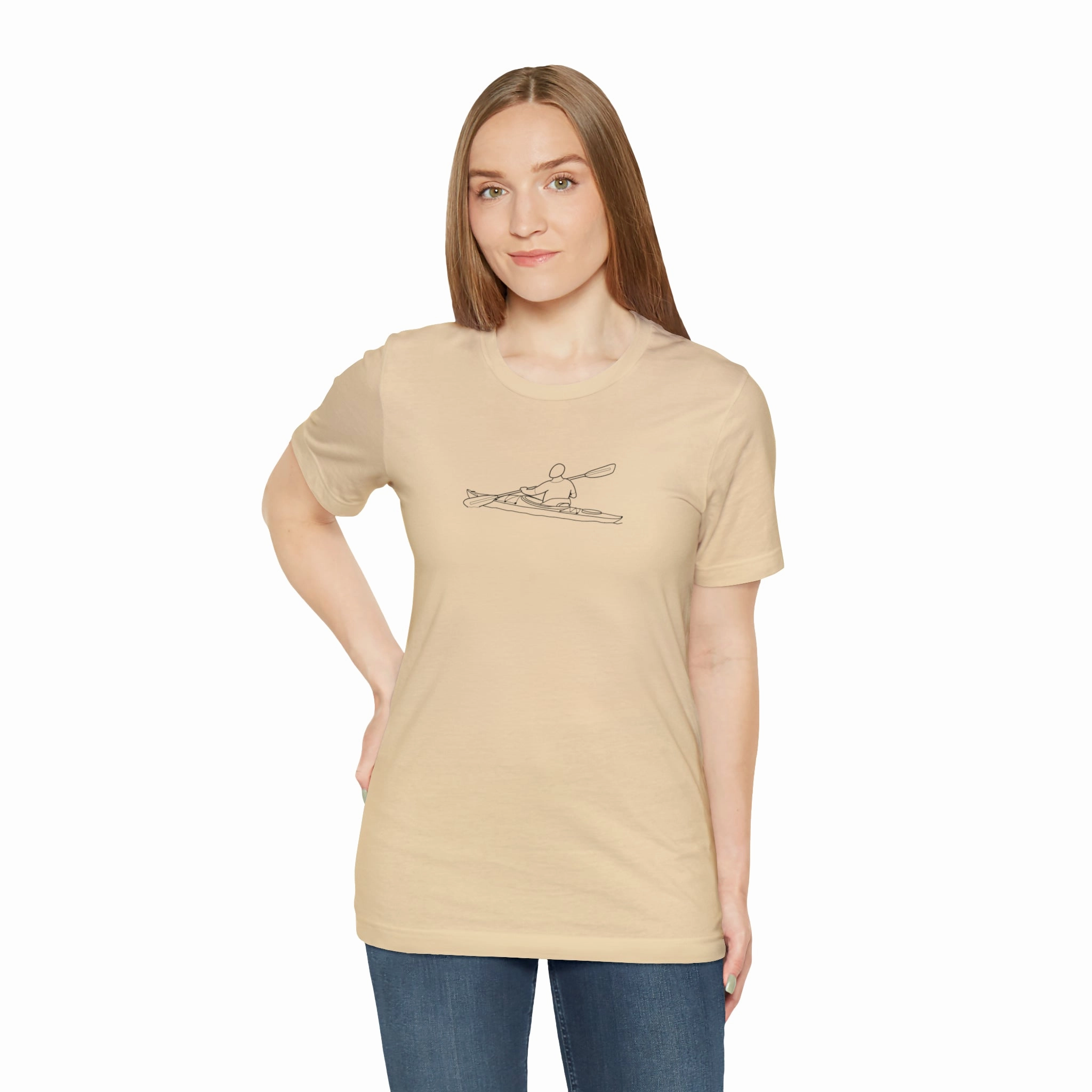Okauchee Lake, Kayak - Unisex Lightweight Short Sleeve Tee
