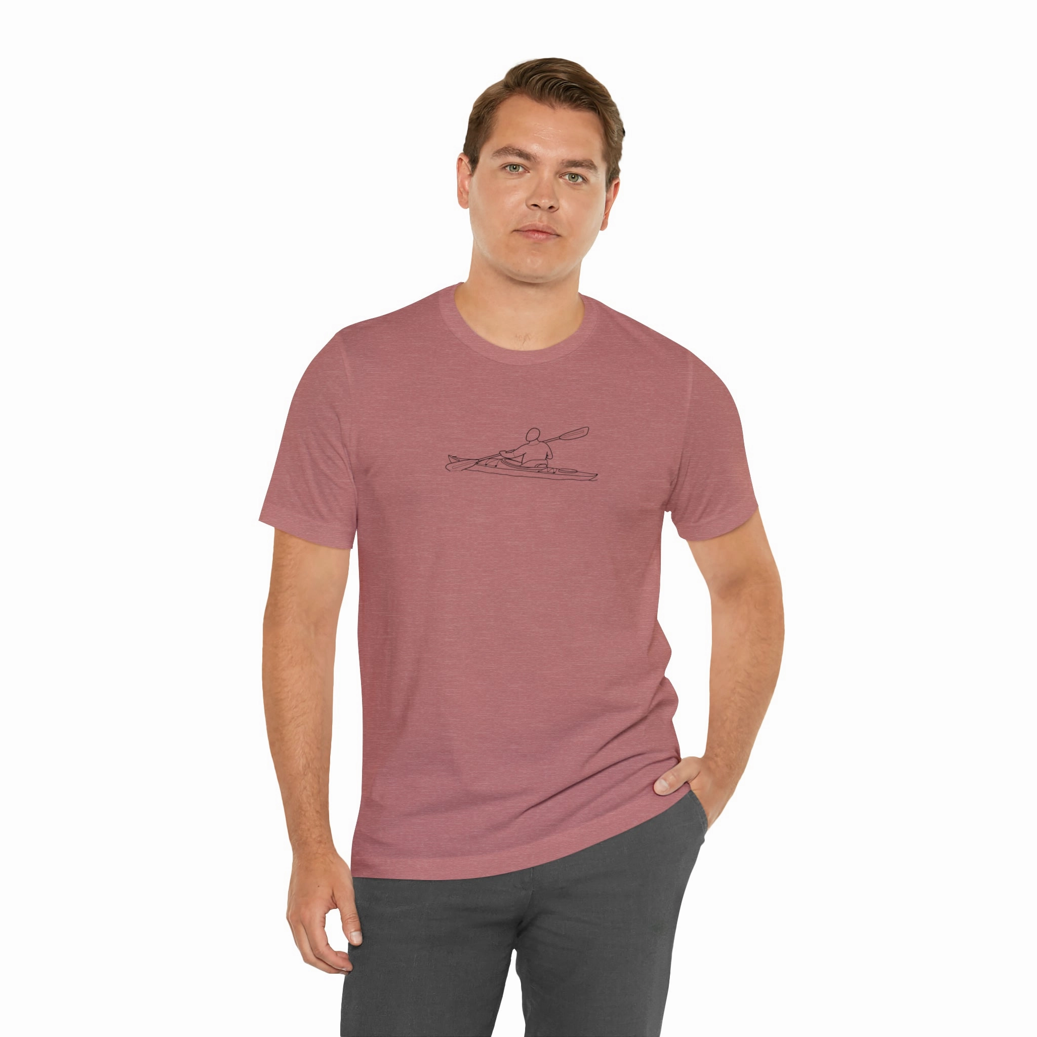 Okauchee Lake, Kayak - Unisex Lightweight Short Sleeve Tee