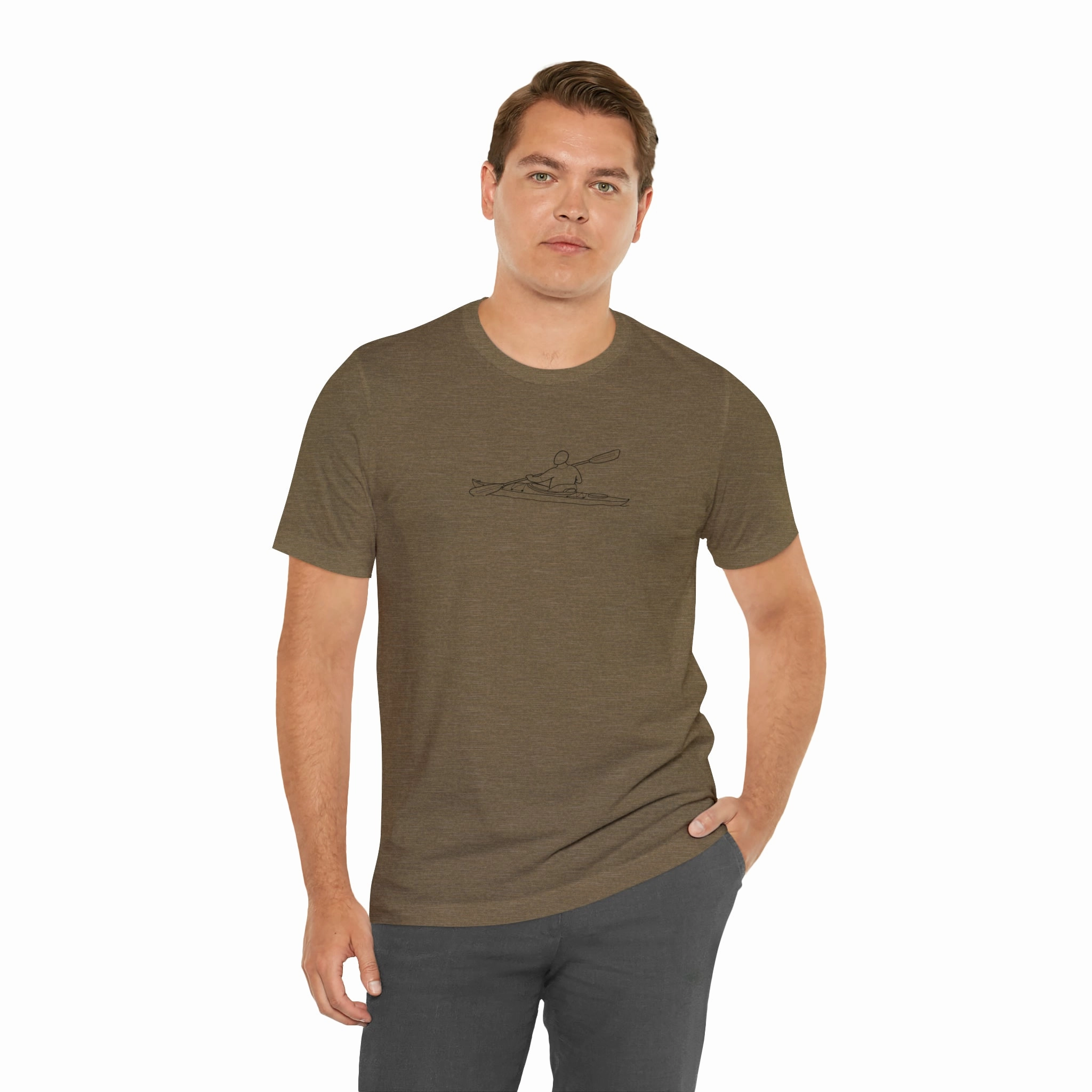 Okauchee Lake, Kayak - Unisex Lightweight Short Sleeve Tee