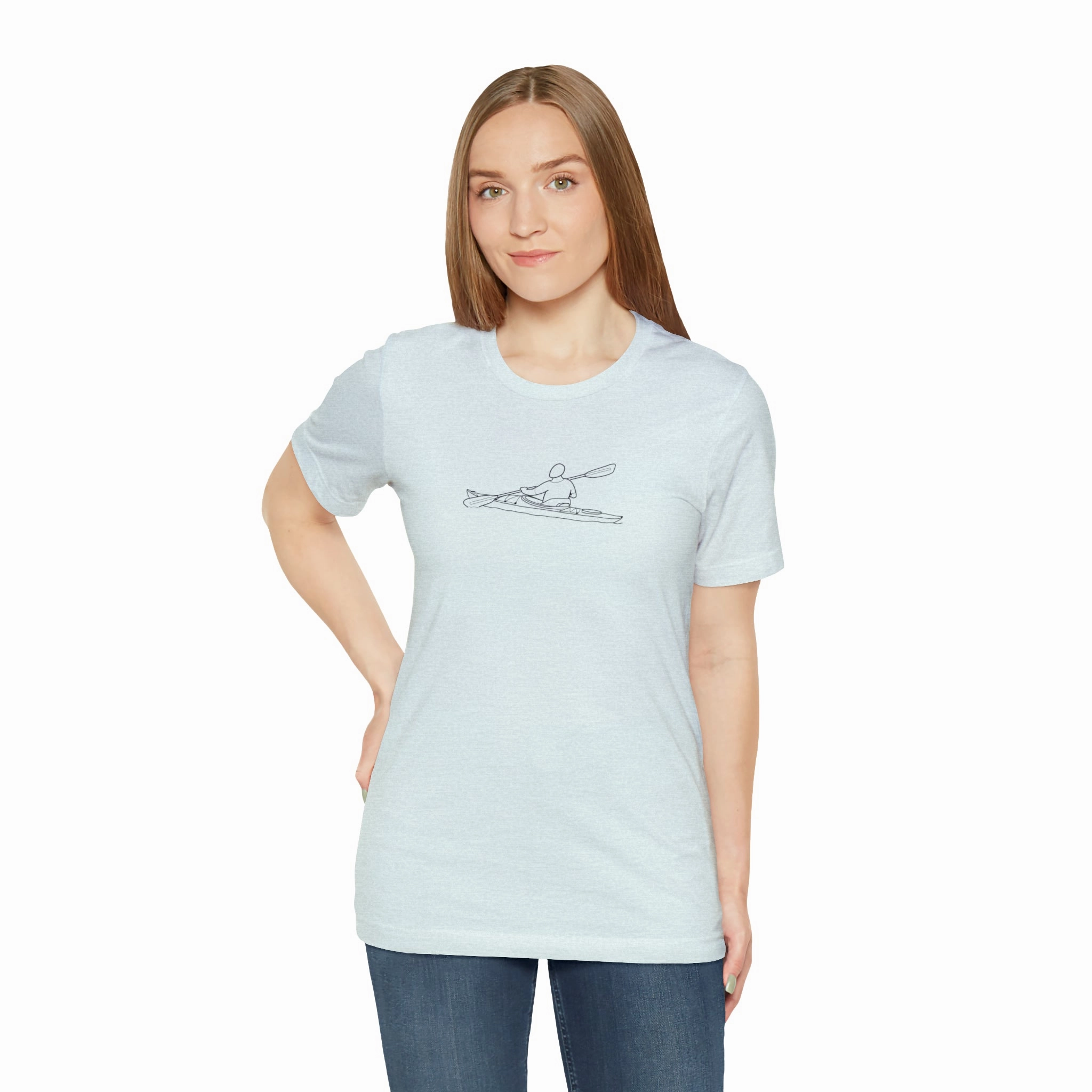 Okauchee Lake, Kayak - Unisex Lightweight Short Sleeve Tee