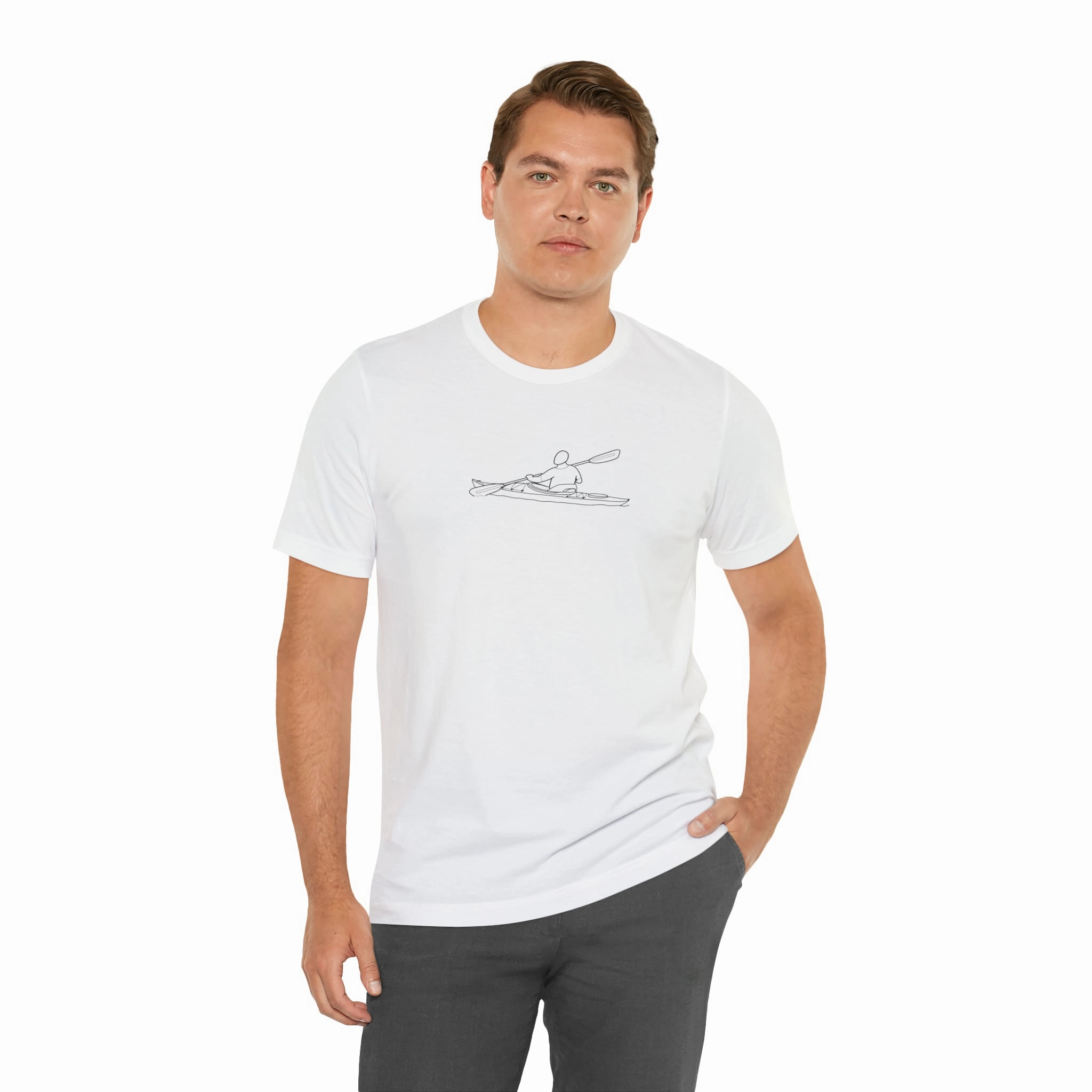 Okauchee Lake, Kayak - Unisex Lightweight Short Sleeve Tee