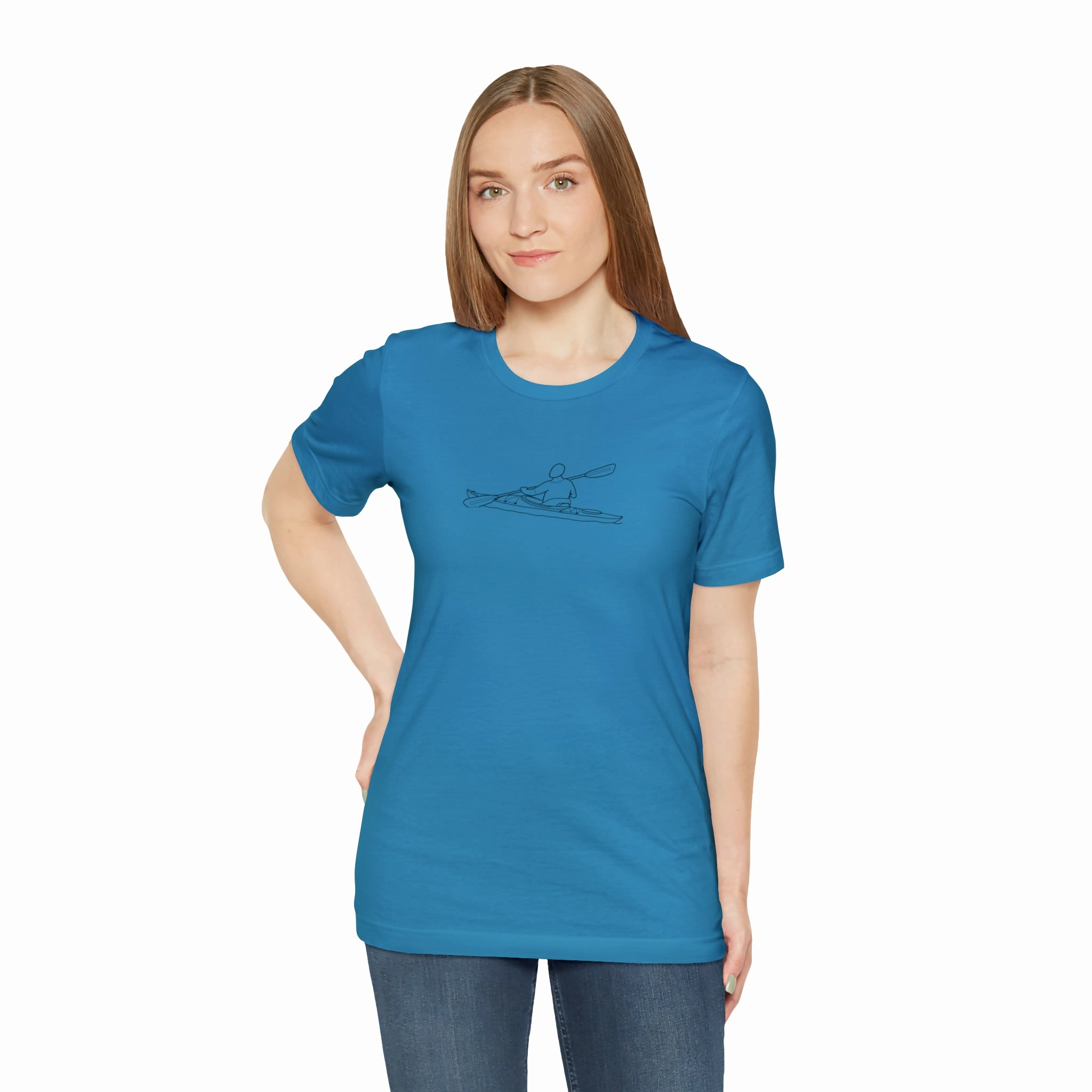 Okauchee Lake, Kayak - Unisex Lightweight Short Sleeve Tee