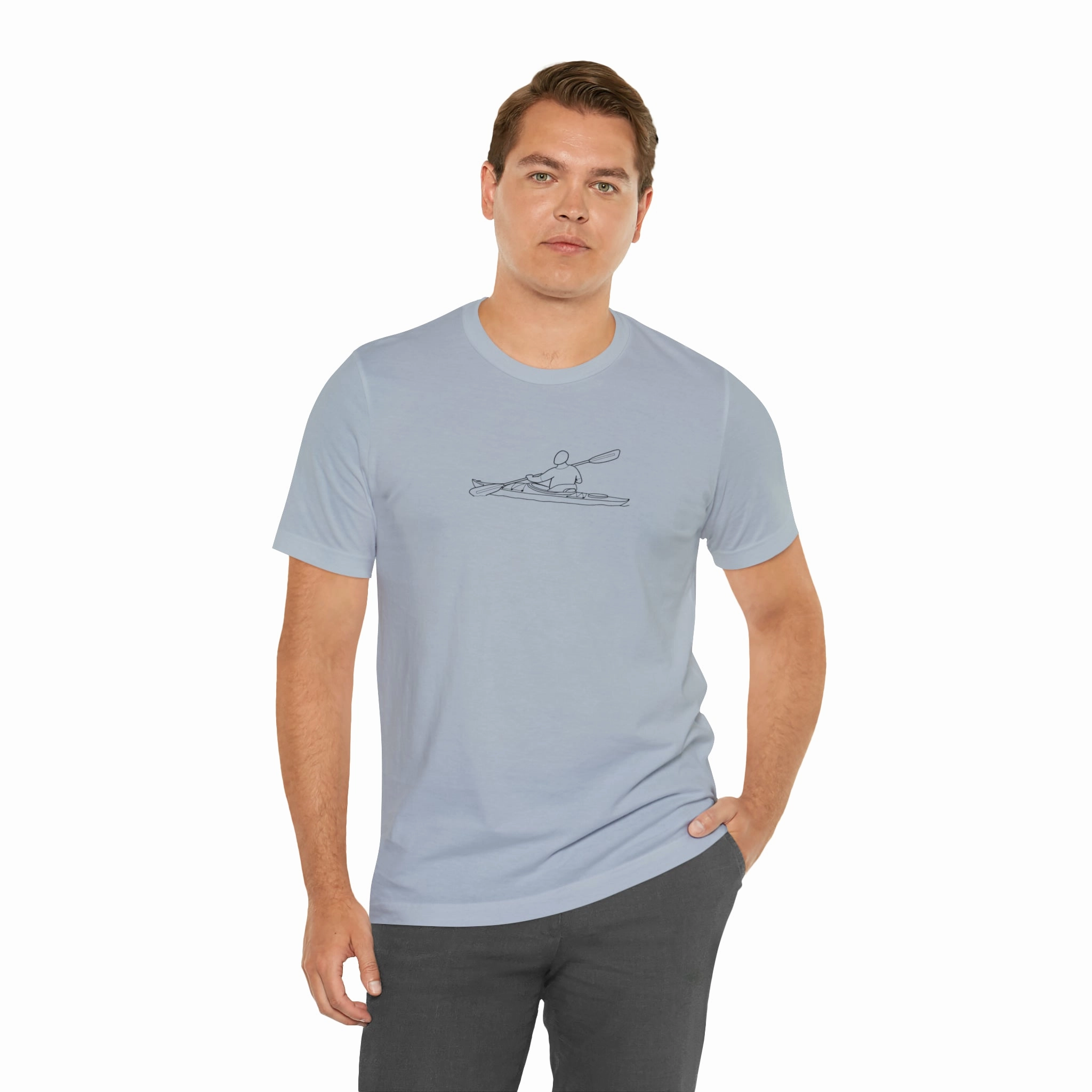 Okauchee Lake, Kayak - Unisex Lightweight Short Sleeve Tee