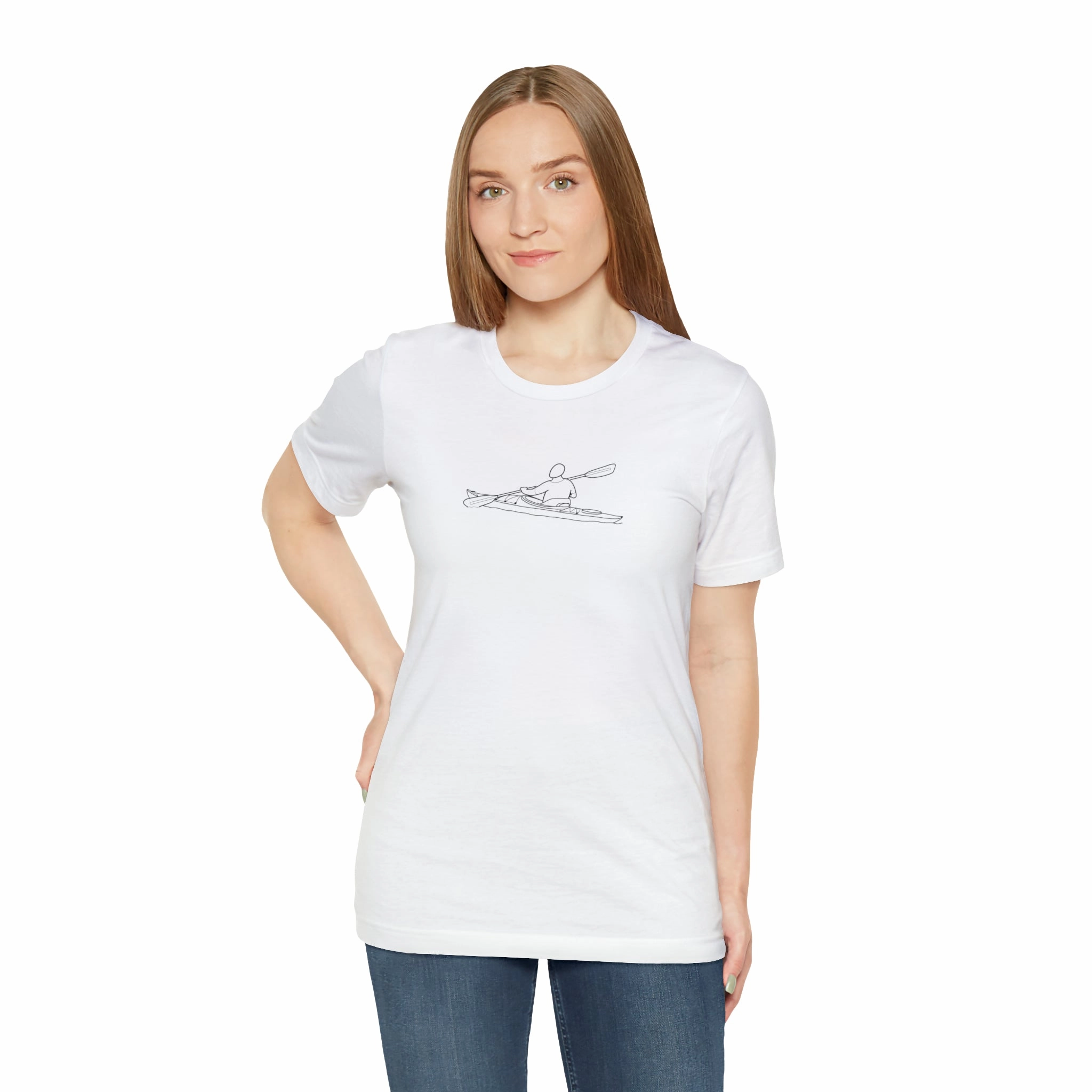 Okauchee Lake, Kayak - Unisex Lightweight Short Sleeve Tee