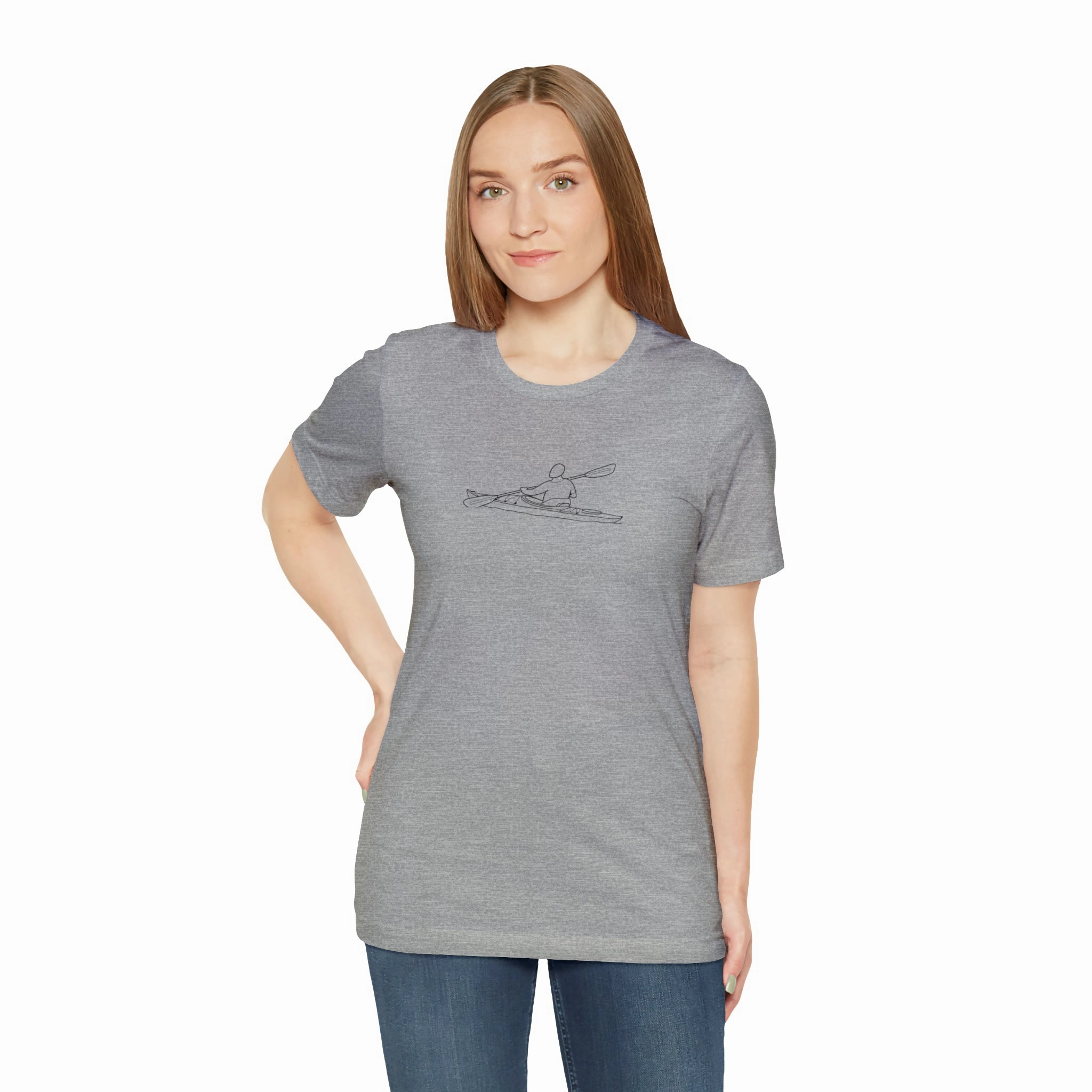 Okauchee Lake, Kayak - Unisex Lightweight Short Sleeve Tee