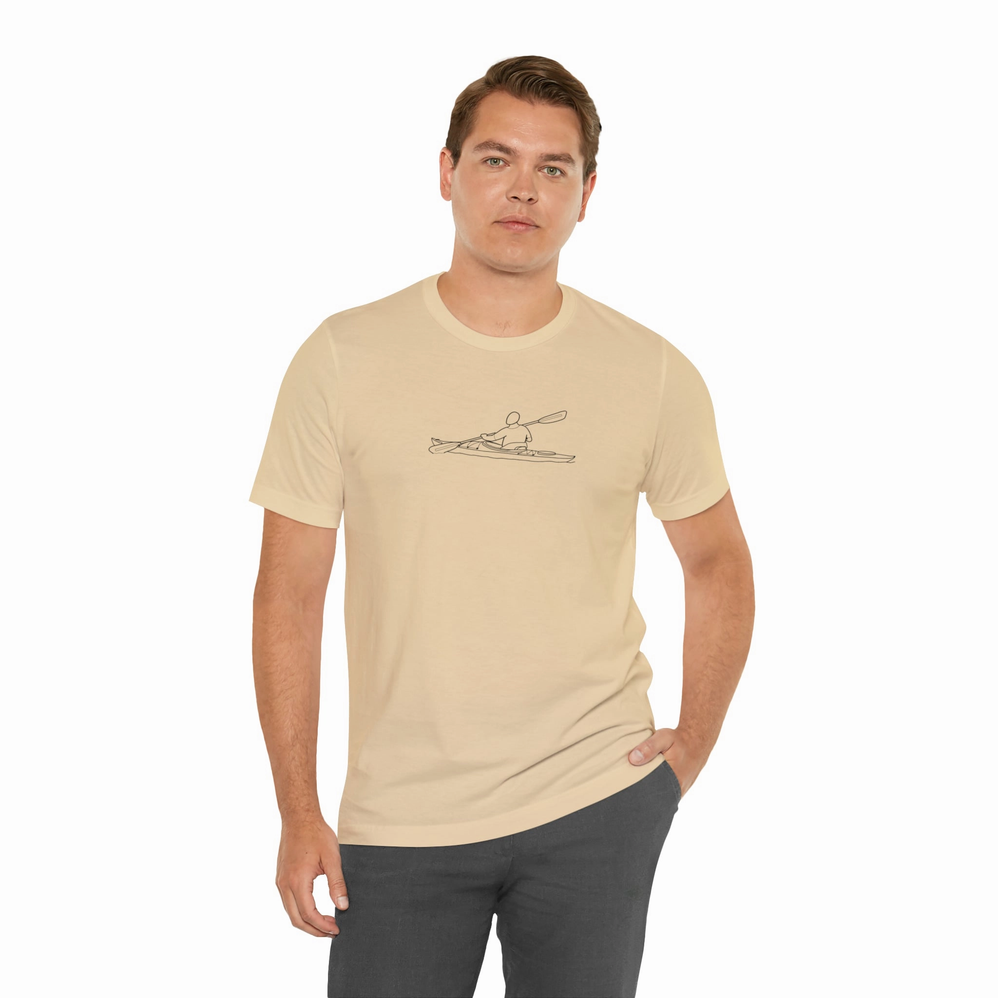 Okauchee Lake, Kayak - Unisex Lightweight Short Sleeve Tee