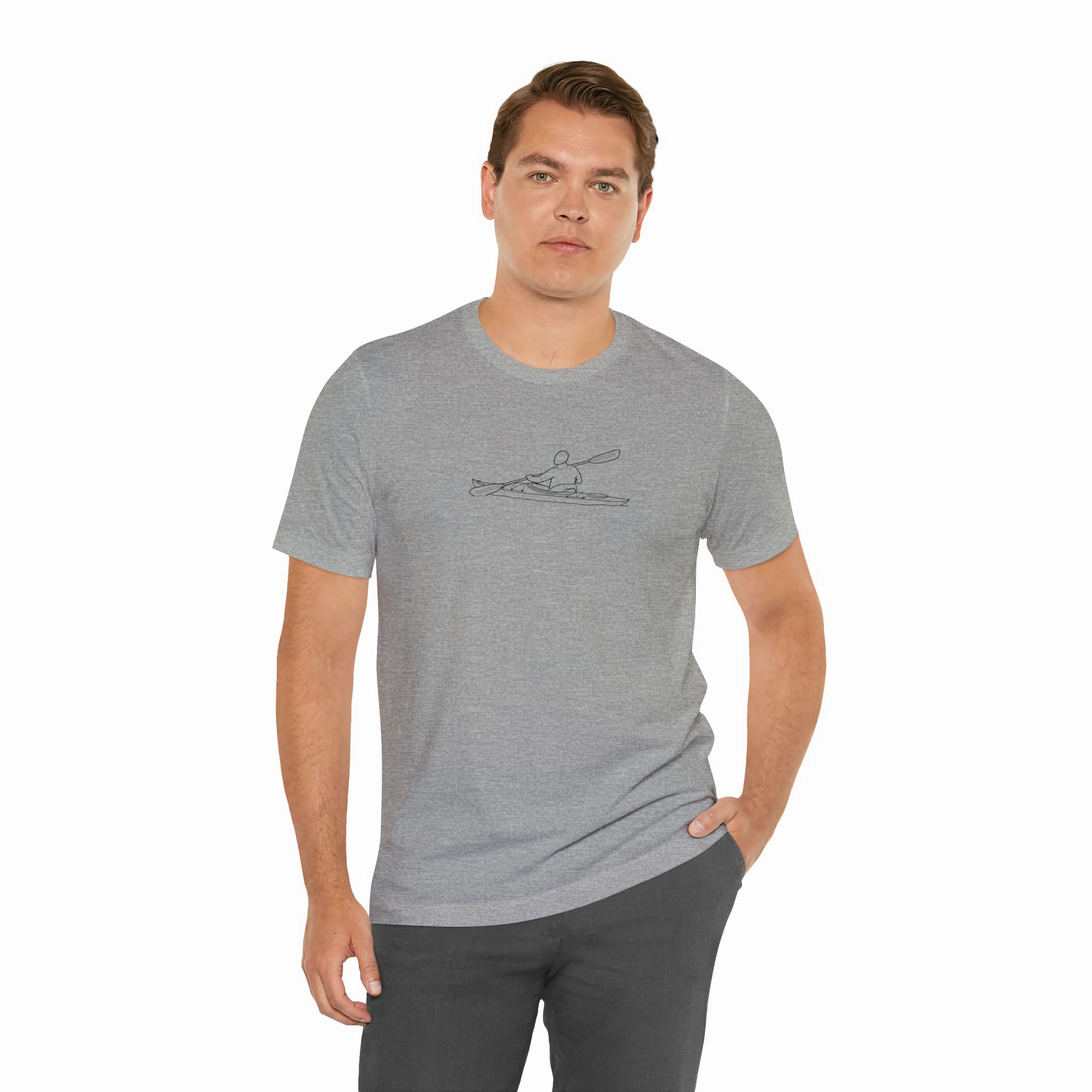 Okauchee Lake, Kayak - Unisex Lightweight Short Sleeve Tee
