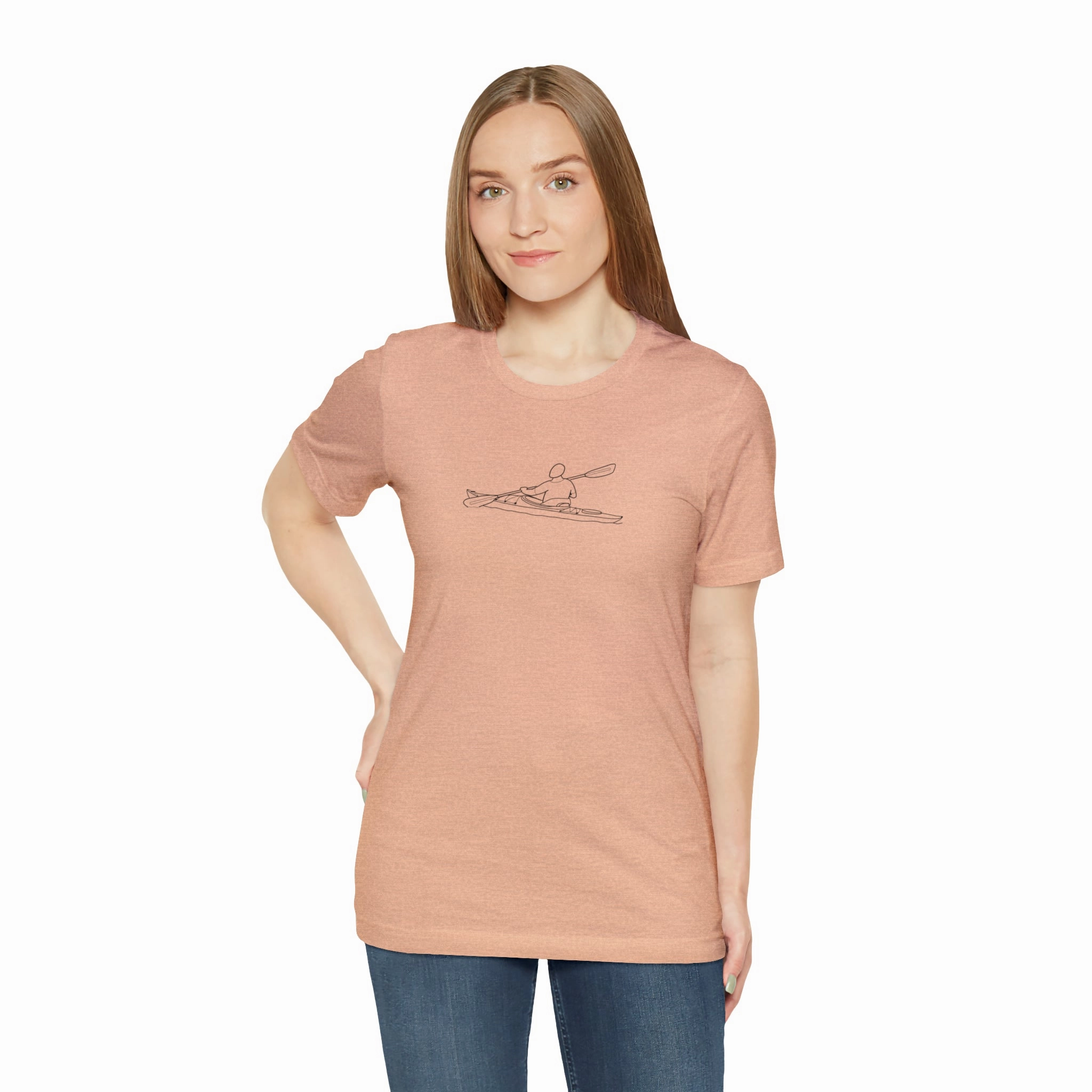 Okauchee Lake, Kayak - Unisex Lightweight Short Sleeve Tee