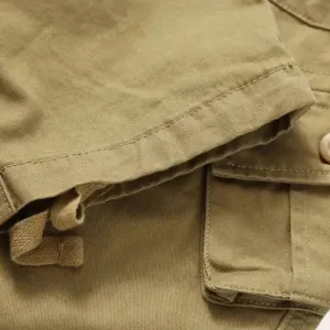 Olive Green Men's Lightweight Cargo Shorts - Durable Cotton, Pockets