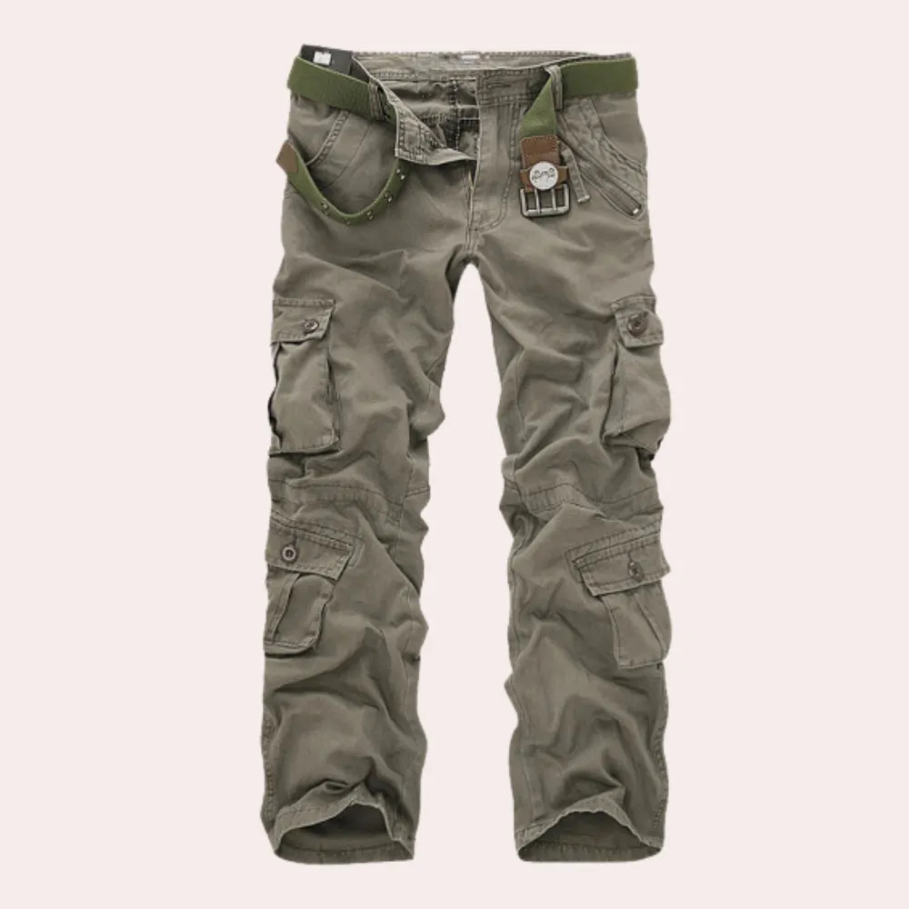 Olive Green Men's Lightweight Cargo Shorts - Durable Cotton, Pockets