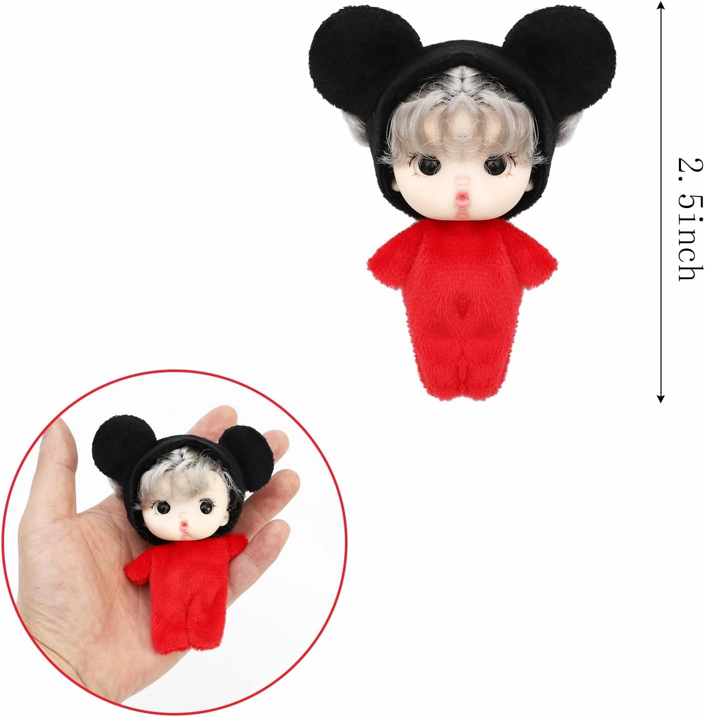 ONEST 6 Sets 4 Inch Dolls Cute Girl Doll Include 6 Pieces Girl Mini Dolls, 6 Sets Handmade Doll Clothes