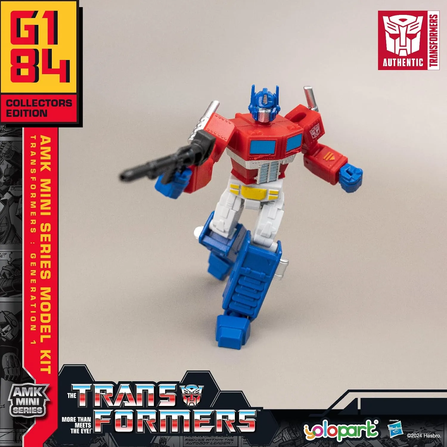 Optimus Prime Transformer Toy,AMK Mini Series Transformers G1 Action Figures,4.72 Inch Highly Articulated Optimus Prime Model Kit with Weaponry,Collectible Toys for Kids Age 8 and Up,No Converting
