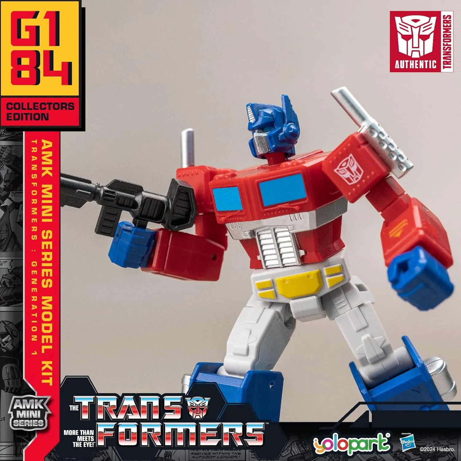 Optimus Prime Transformer Toy,AMK Mini Series Transformers G1 Action Figures,4.72 Inch Highly Articulated Optimus Prime Model Kit with Weaponry,Collectible Toys for Kids Age 8 and Up,No Converting