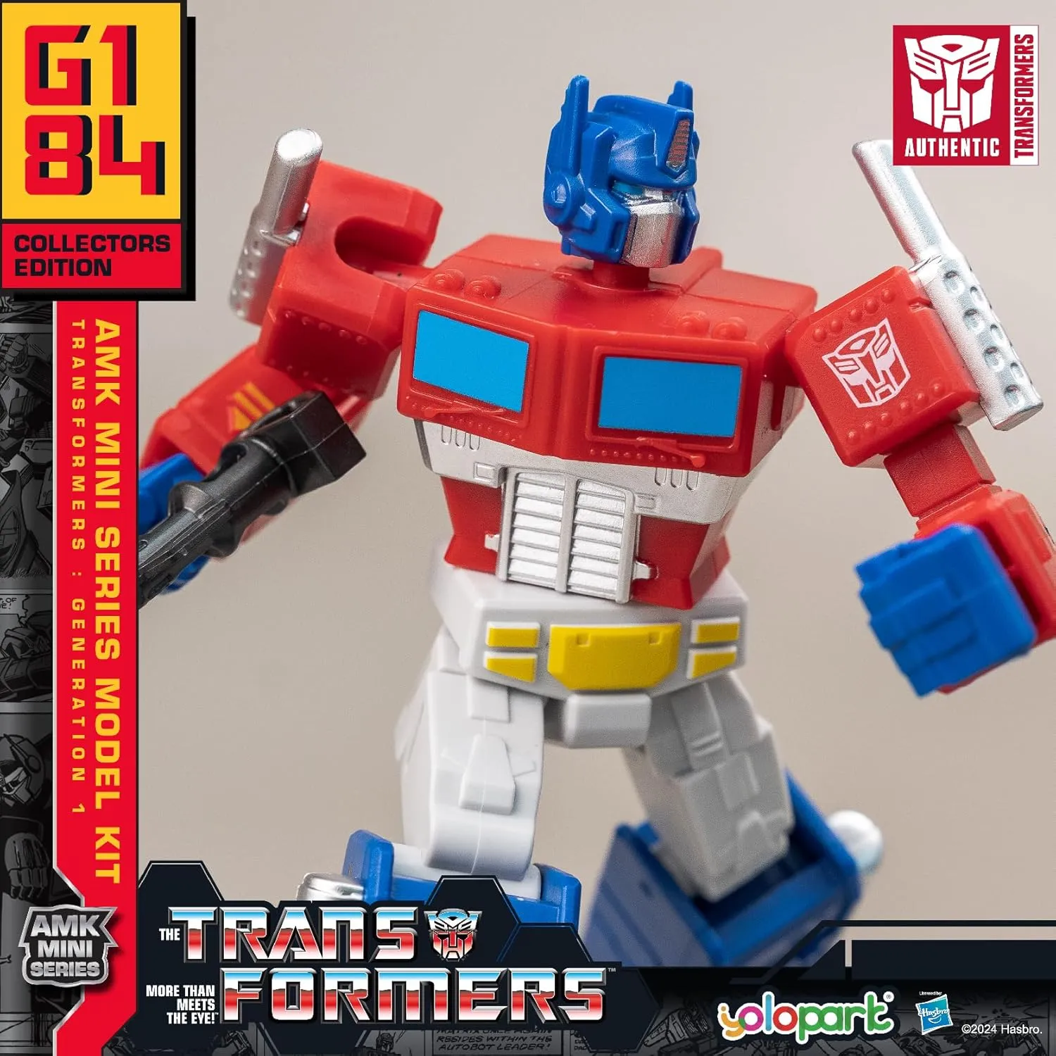 Optimus Prime Transformer Toy,AMK Mini Series Transformers G1 Action Figures,4.72 Inch Highly Articulated Optimus Prime Model Kit with Weaponry,Collectible Toys for Kids Age 8 and Up,No Converting