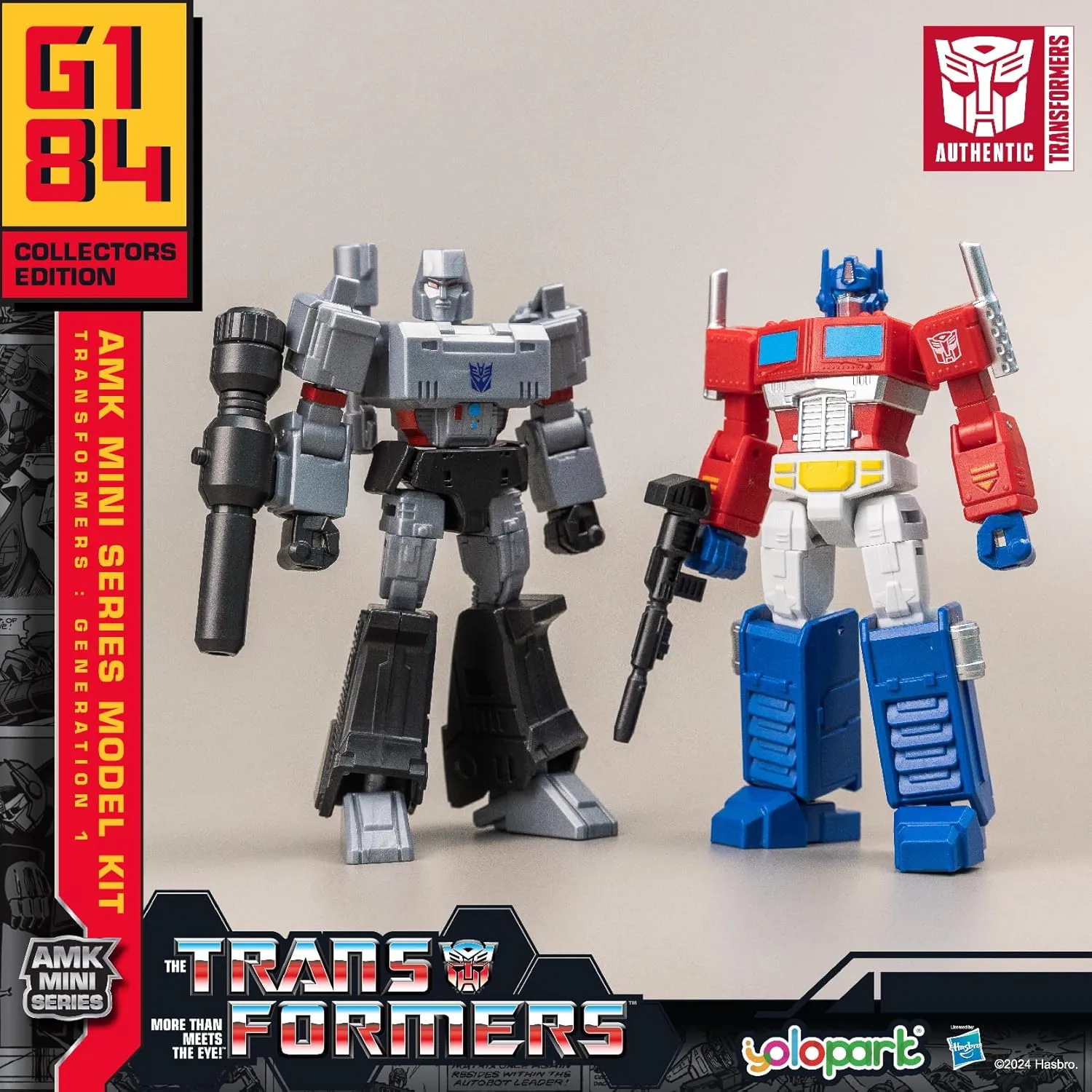 Optimus Prime Transformer Toy,AMK Mini Series Transformers G1 Action Figures,4.72 Inch Highly Articulated Optimus Prime Model Kit with Weaponry,Collectible Toys for Kids Age 8 and Up,No Converting