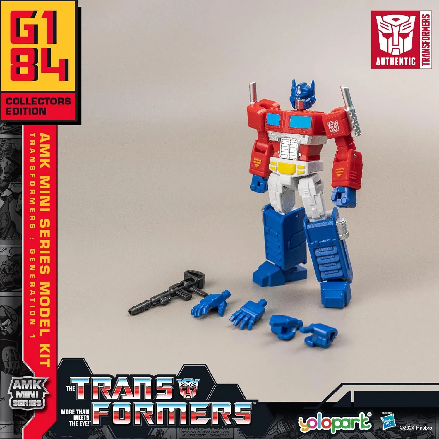 Optimus Prime Transformer Toy,AMK Mini Series Transformers G1 Action Figures,4.72 Inch Highly Articulated Optimus Prime Model Kit with Weaponry,Collectible Toys for Kids Age 8 and Up,No Converting