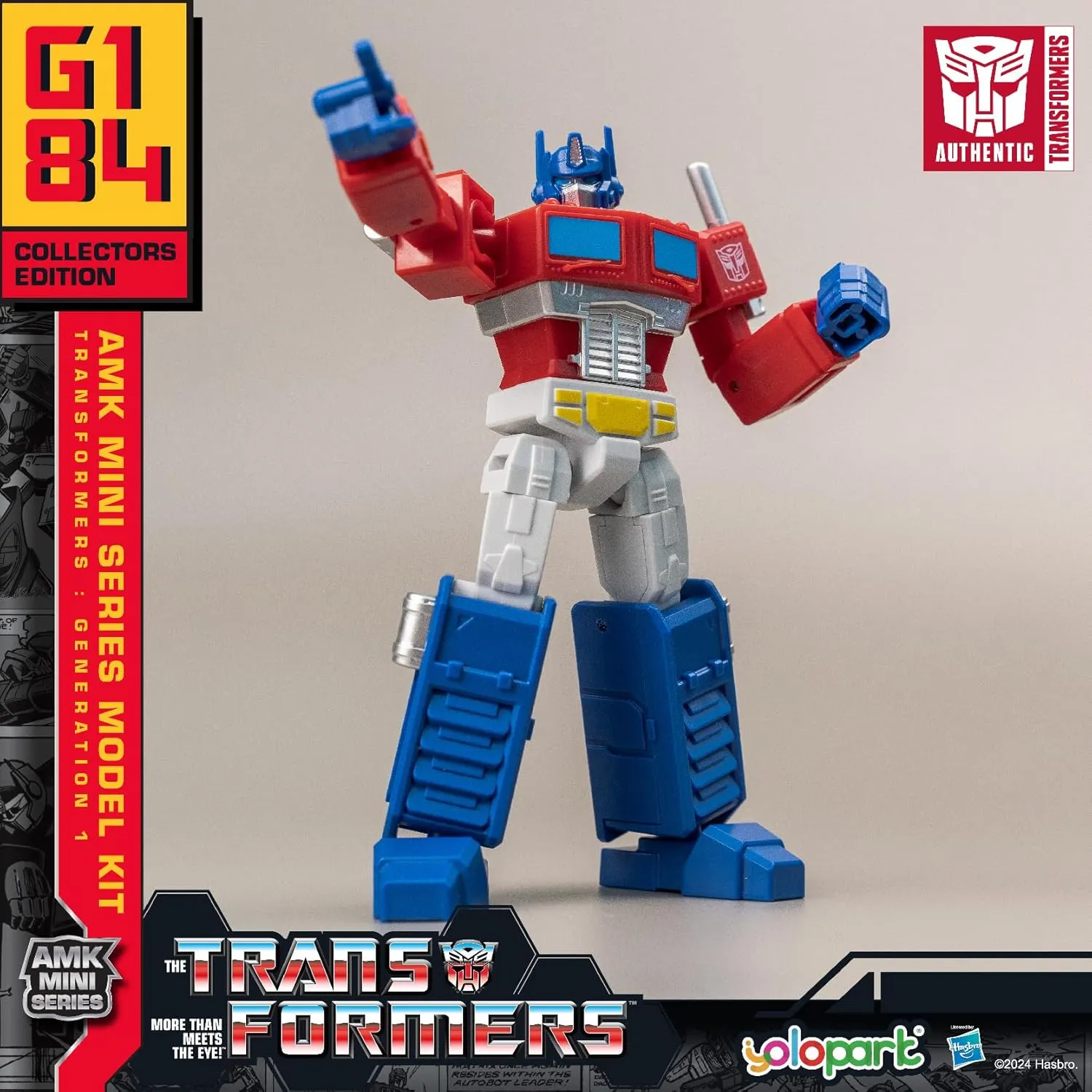 Optimus Prime Transformer Toy,AMK Mini Series Transformers G1 Action Figures,4.72 Inch Highly Articulated Optimus Prime Model Kit with Weaponry,Collectible Toys for Kids Age 8 and Up,No Converting