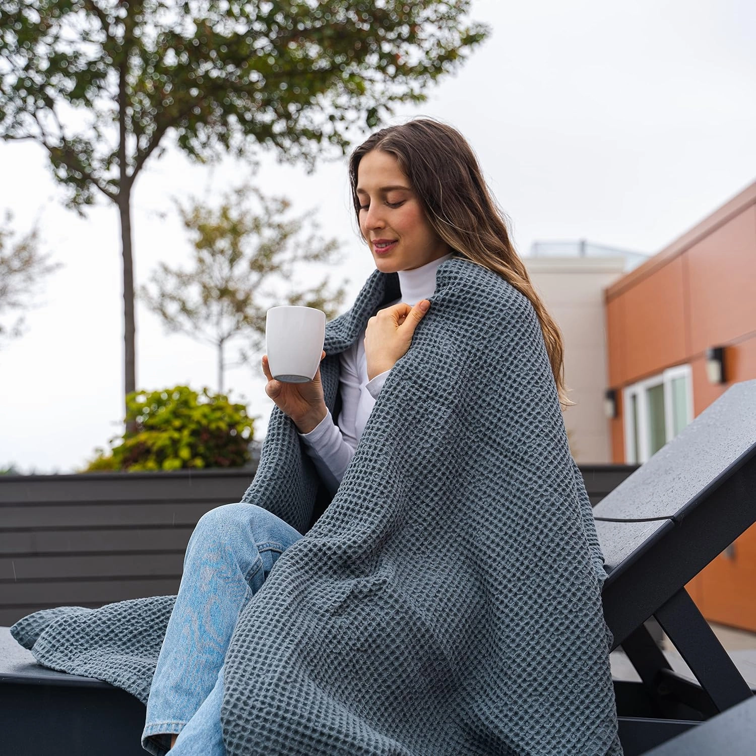 Organic Cotton Waffle Weave Blanket - Soft, Luxurious, Lightweight and Perfect Summer Twin XL Blanket - Versatile, Breathable, All-Natural, Toxic-Free Gray Twin Blanket- 68"x92" (Gray - Twin/Twin XL)
