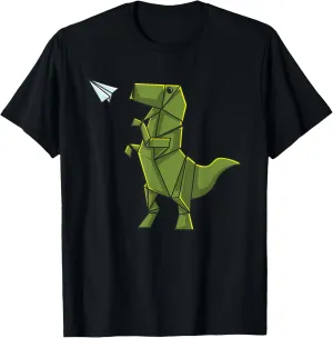 Origami Dinosaur Shirt - Origami T-Rex Flying Paper Airplane T-Shirt