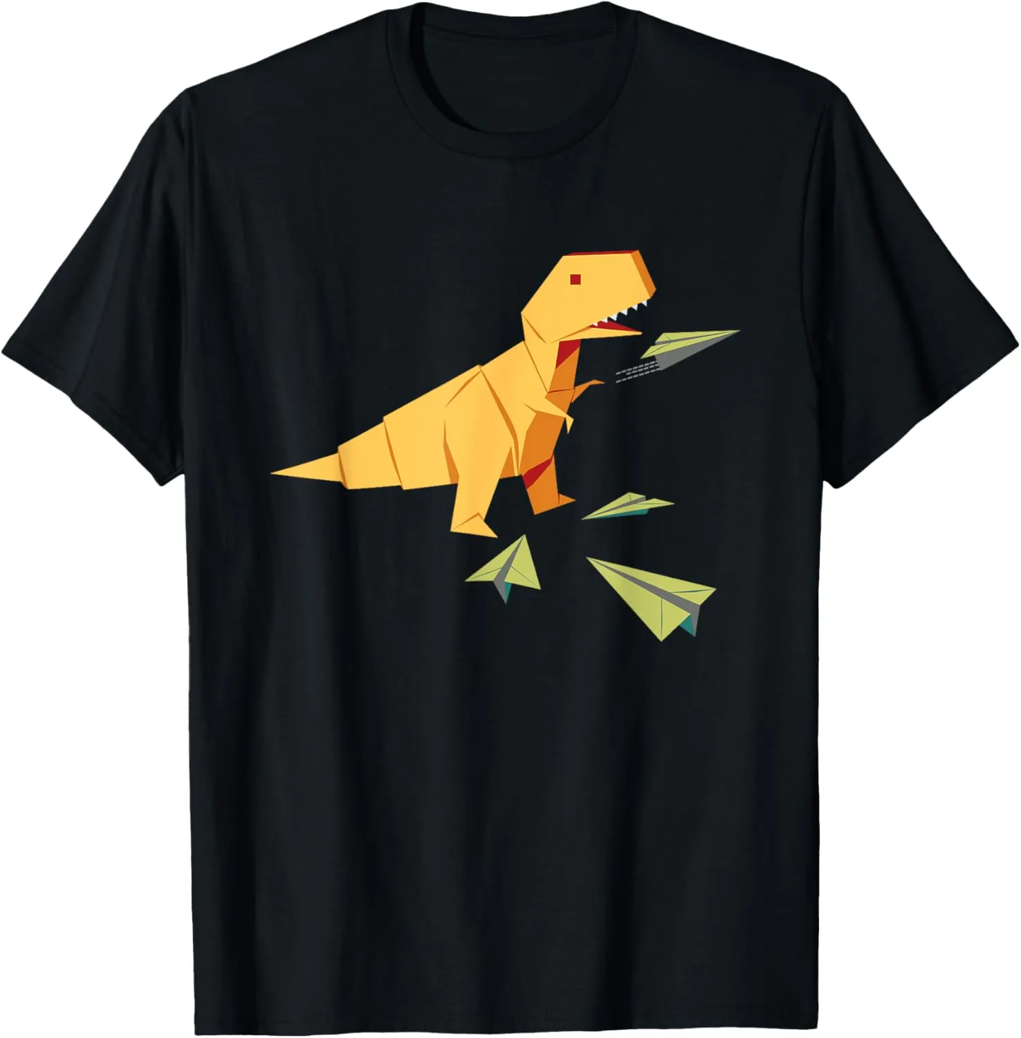 Origami T-Rex Dinosaur Flying Paper Airplane T-Shirt