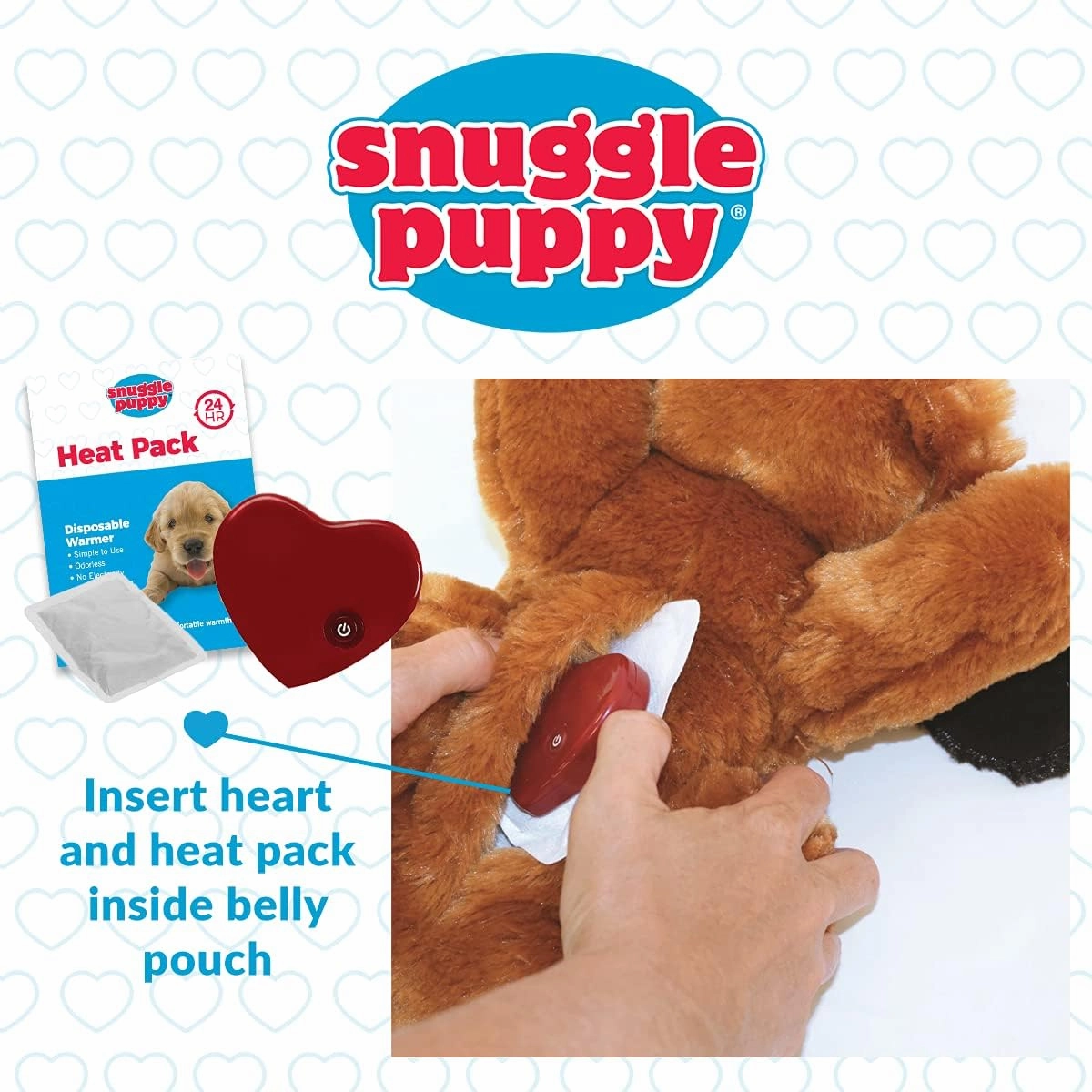 Original Snuggle Puppy Toys - Heartbeat Puppy for Dogs - Pet Anxiety Relief and Calming Aid - Comfort Dog Toys for Behavioral Training in Black
