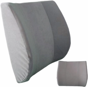 Orthopedic Back Cushion - Chiropractor-Designed Lumbar Support Pillow for Office Chair, Car, Home - High Resilience Foam, Ergonomic Design - Relieves Back Pain, Improves Posture - Gray