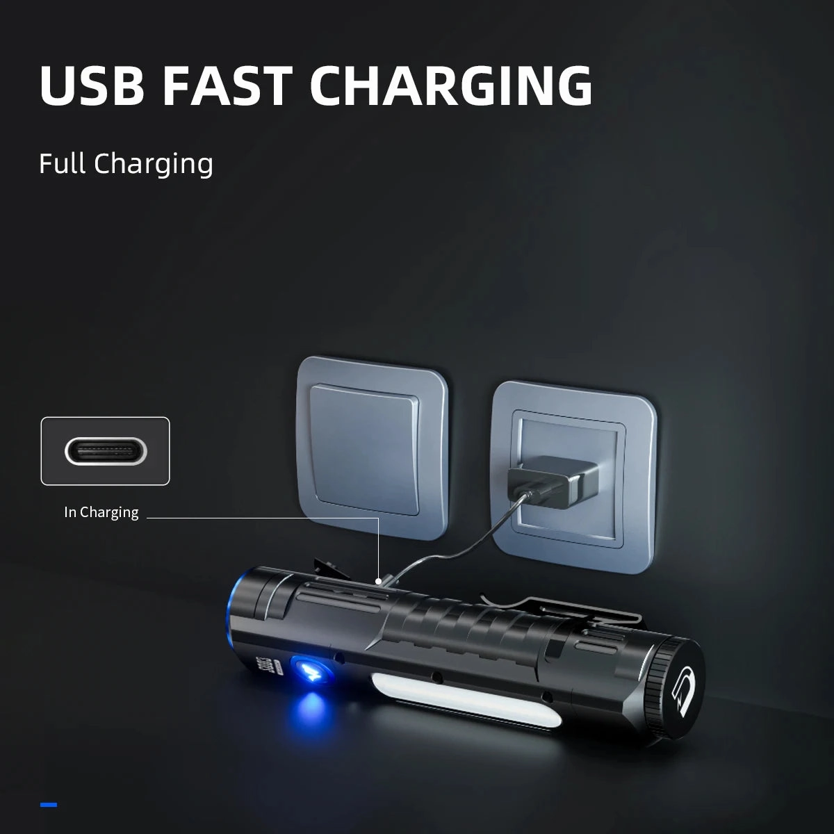Outdoor 2000 Lm Emergency Small Portable COB LED Flashlight with Magnet