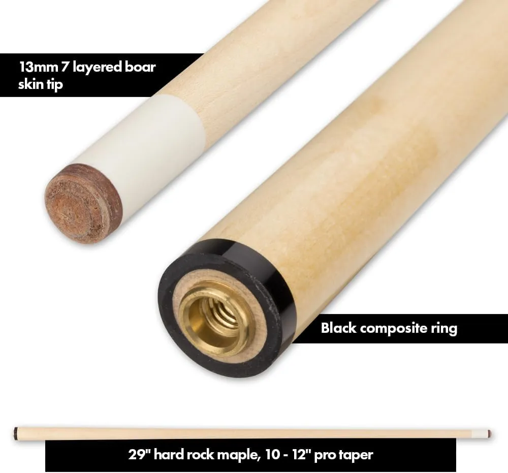 OUTLAW OL18 Original Pool Cue - Natural Stained Maple with Barbs and Spade Design
