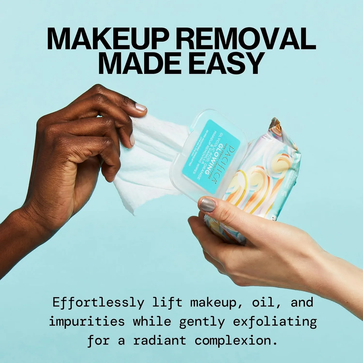 Pacifica Makeup Remover Face Wipes - 8-Pack Daily Facial Cleansing Exfoliating Towelettes - Biodegradable - Organic - w/Gycolic Acid - Clean Beauty Vegan & Cruelty-Free Dermatologist Tested 240 Count