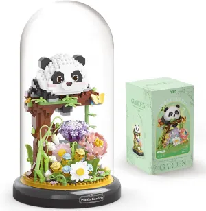 Panda Flower Building Set for Adult Plant Friend Set Bonsai Tree Party Favors for Kids Animal Building Blocks Valentines New Year Easter Birthday Gift for Boys Girls Age 6-12 (Panda Flowers)