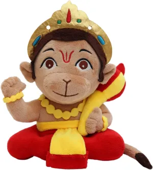 Panda's Box Mantra Chanting Baby Hanuman (Small - 18 CM) | Musical Soft Plush Toy | Best Gift for Infants, Toddlers & Babies