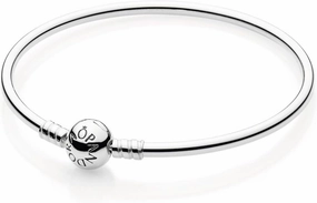 Pandora Moments Ball Clasp Bangle Bracelet - Gold Bracelet for Women - Sterling Silver - With Gift Box