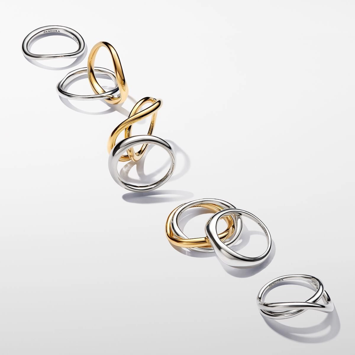 Pandora Organically Shaped Stacking Rings