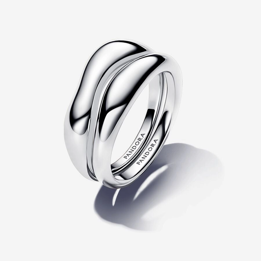Pandora Organically Shaped Stacking Rings