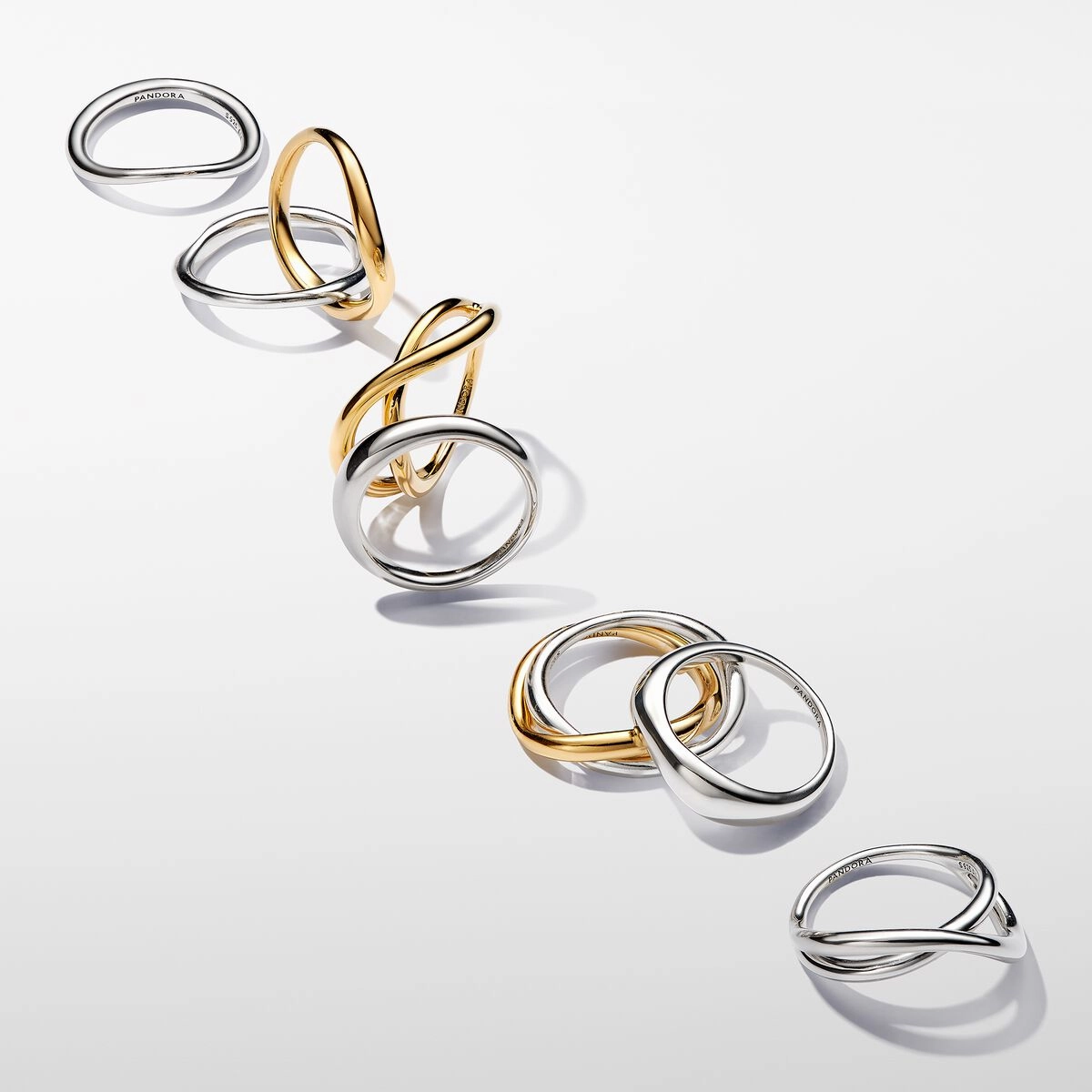 Pandora Organically Shaped Stacking Rings