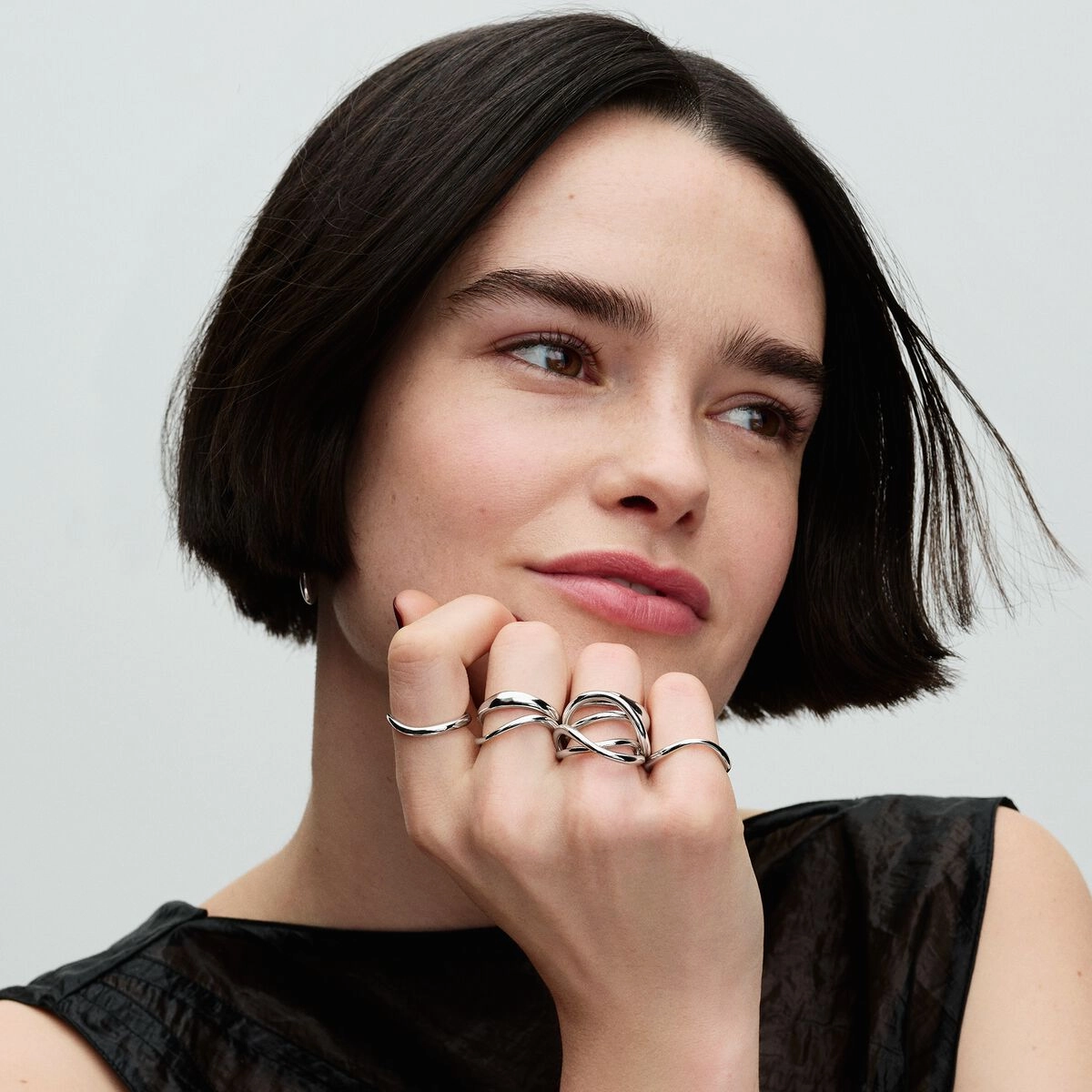 Pandora Organically Shaped Stacking Rings