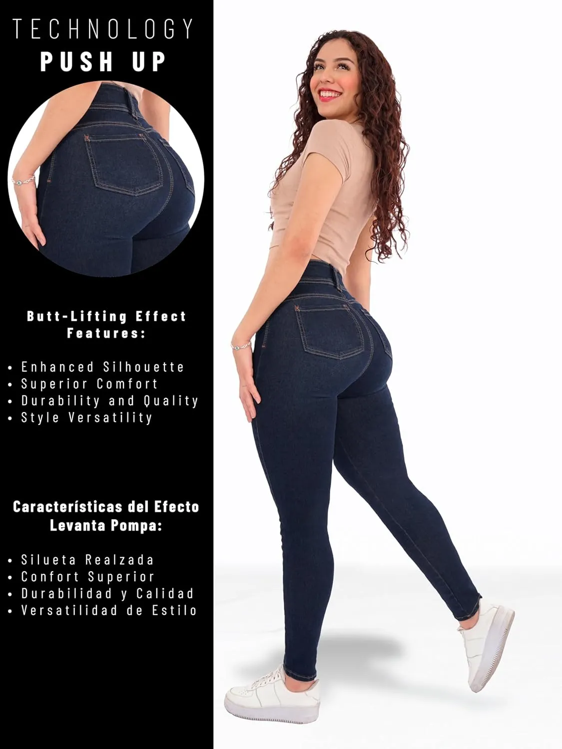 Pantalones Colombianos Levanta Pompa | Butt Lifting Jeans | High Waisted Jeans for Women | Lipo Jeans