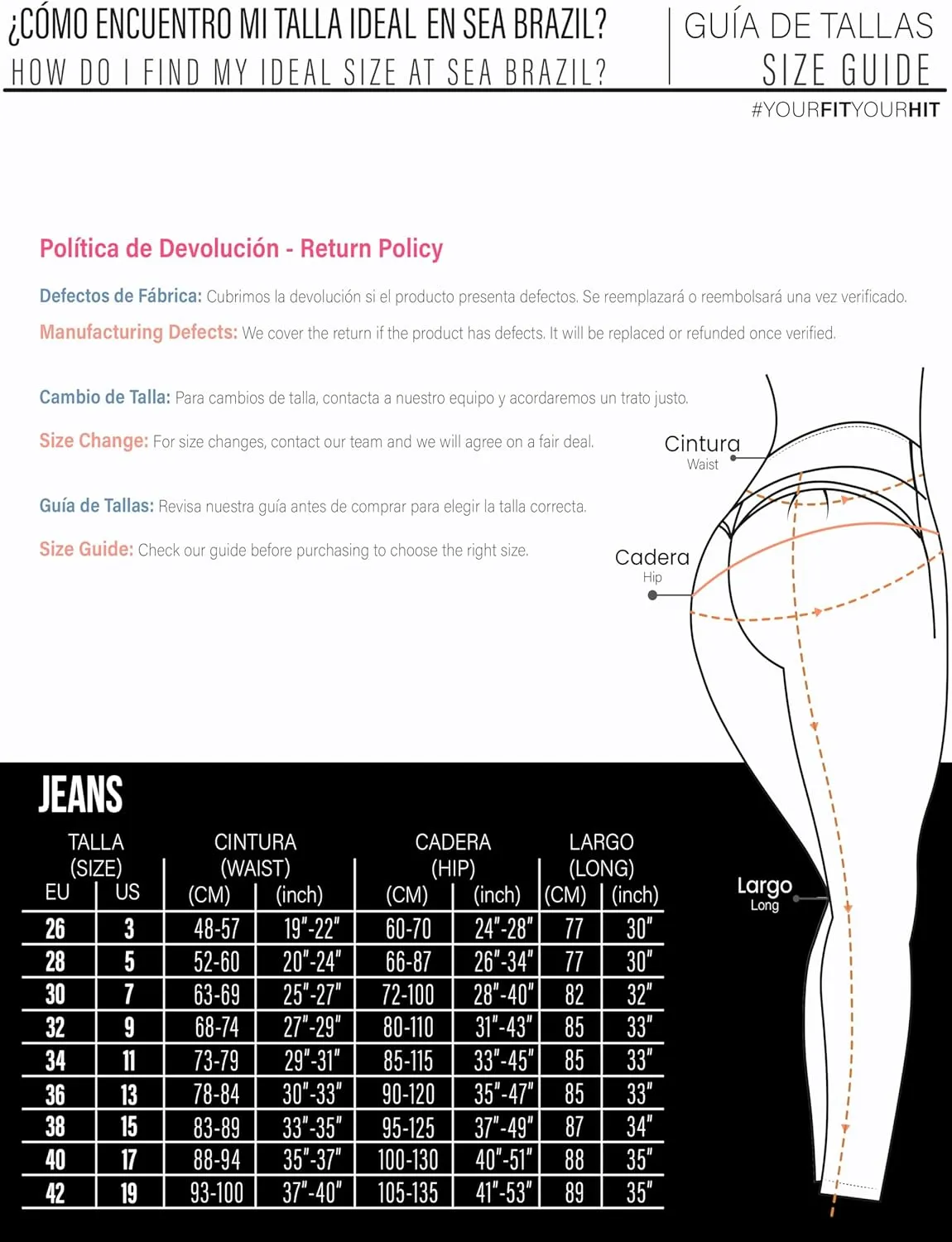 Pantalones Colombianos Levanta Pompa | Butt Lifting Jeans | High Waisted Jeans for Women | Lipo Jeans